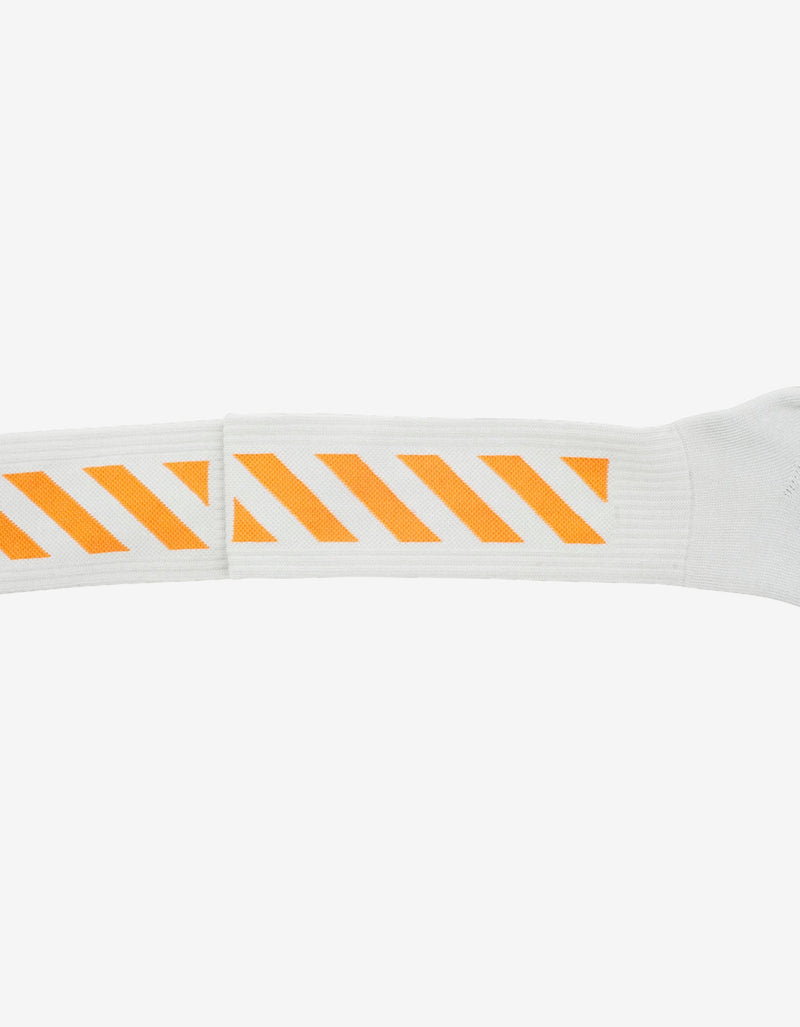 Off-White Light Grey Diagonals Mid Length Socks