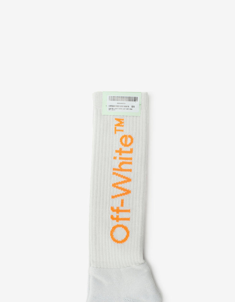 Off-White Light Grey Diagonals Mid Length Socks