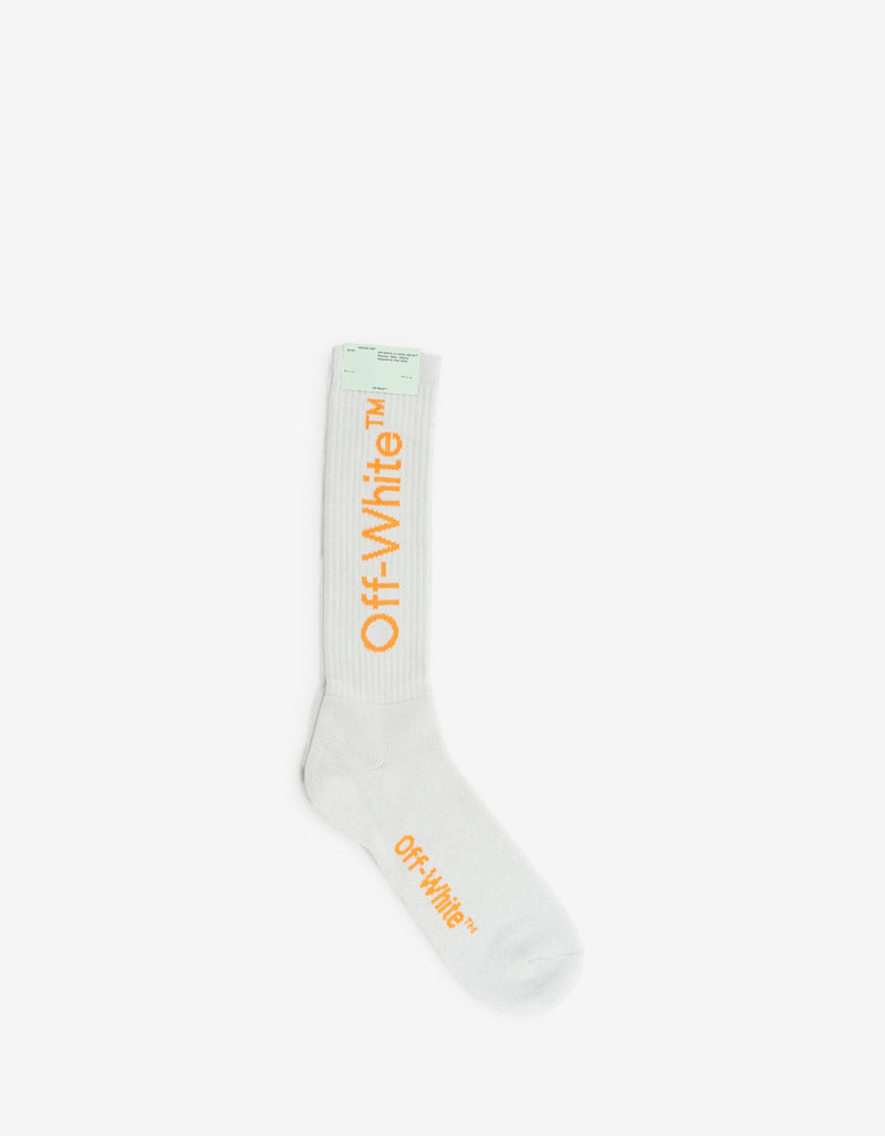 Off-White Light Grey Diagonals Mid Length Socks