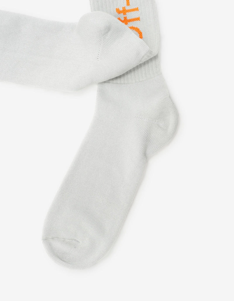 Off-White Light Grey Diagonals Mid Length Socks