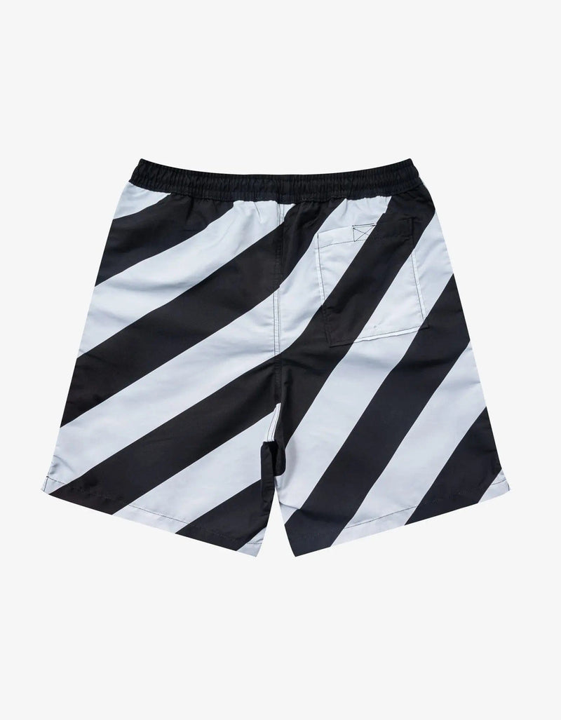 Off-White Off-White Black Diag Surfer Swim Shorts