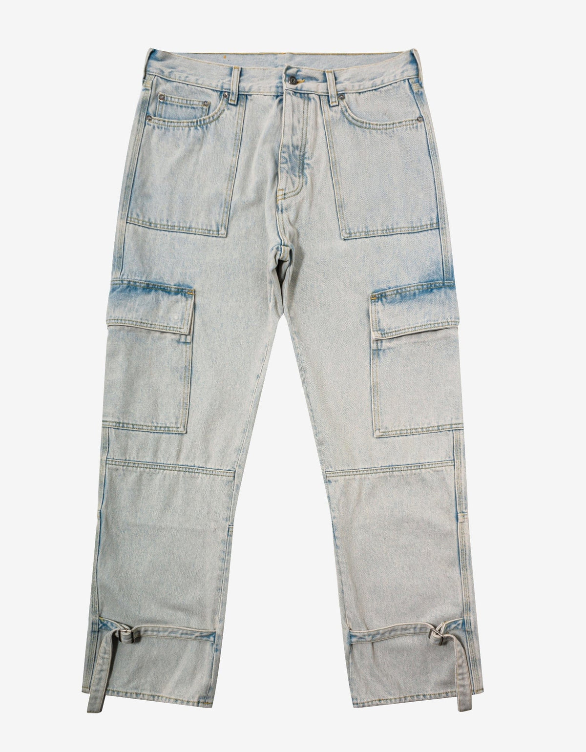 Off-White Off-White Blue Graffiti Embroidery Utility Cargo Jeans