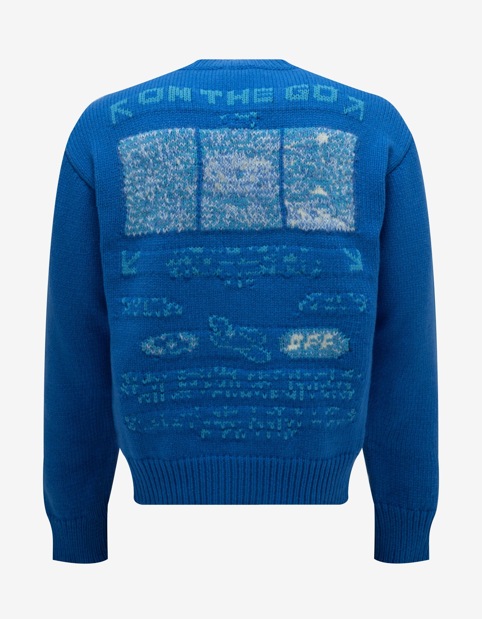 Off White Blue On The Go Moon Chunky Sweater Zoo Fashions