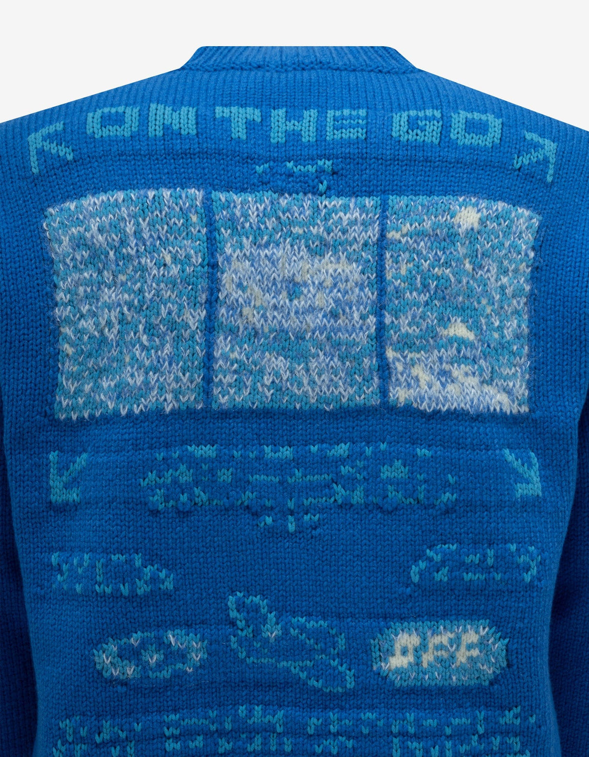 Off-White Off-White Blue On The Go Moon Chunky Sweater