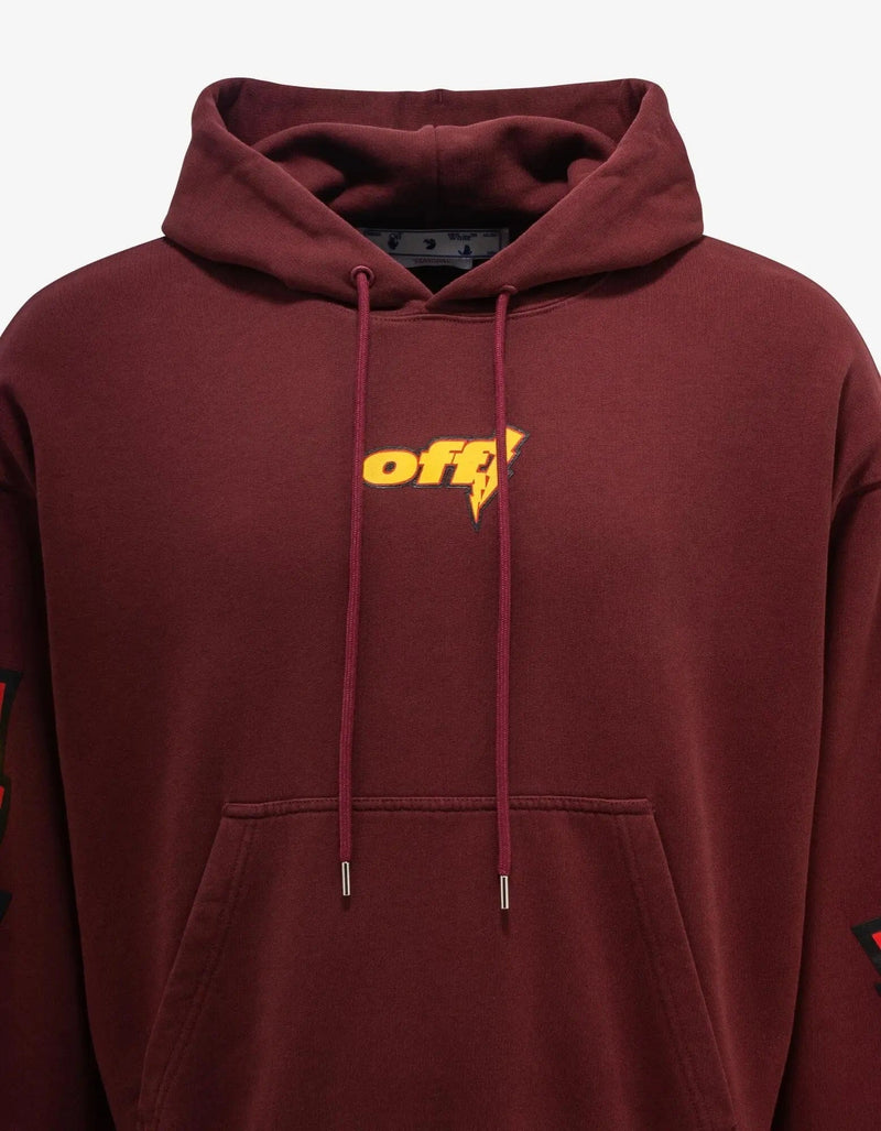 Off-White Off-White Burgundy Thunder Stable Skate Hoodie