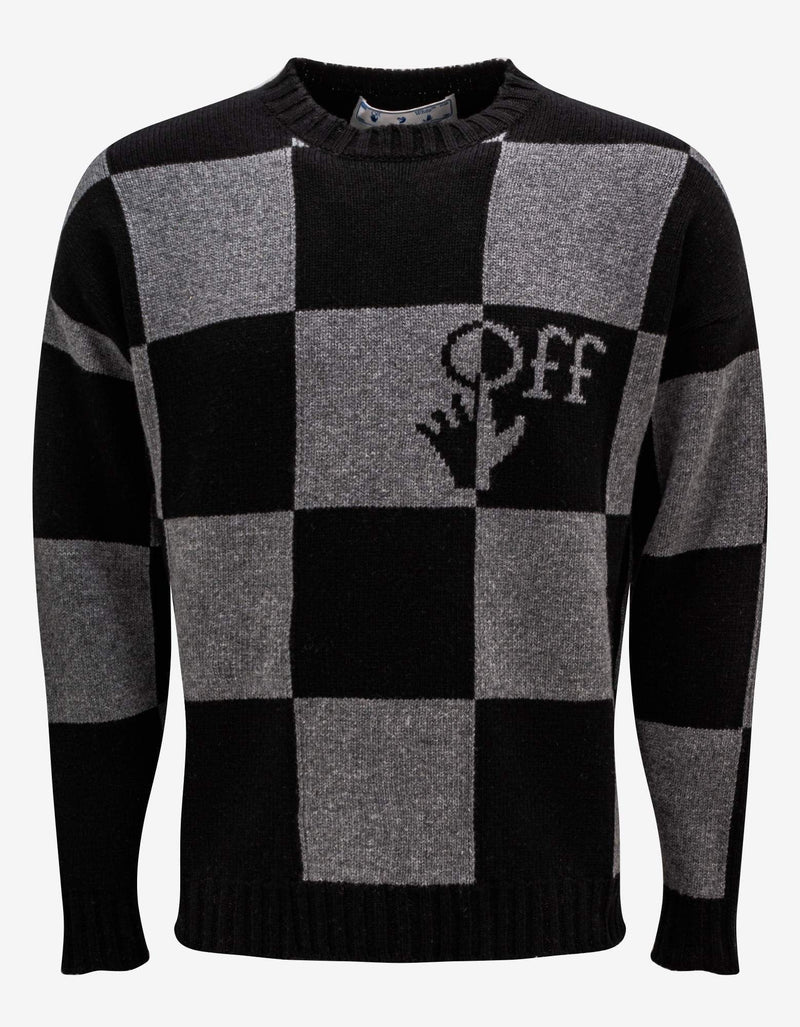 Off-White Off-White Checkered Logo Wool Sweater