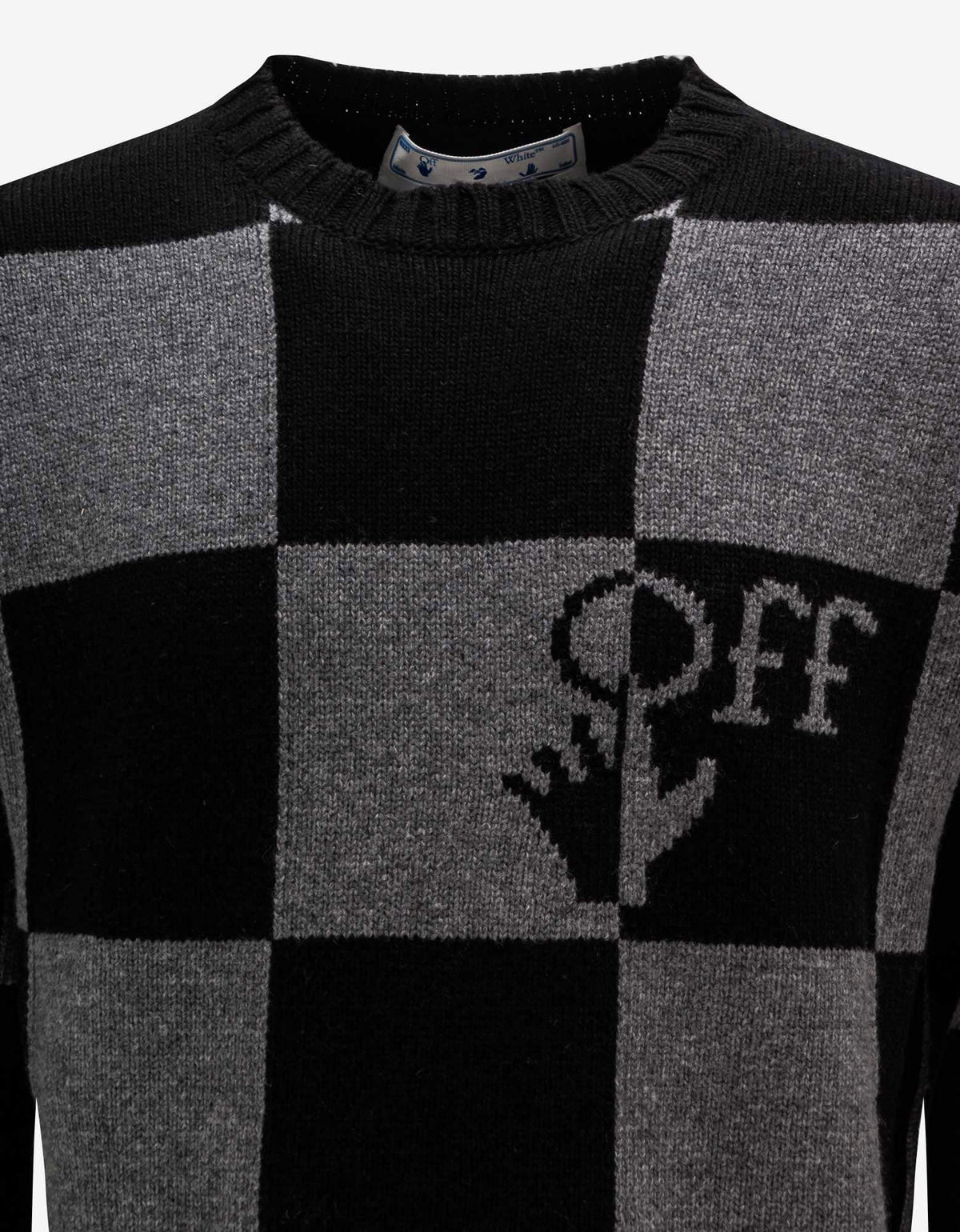 Off-White Off-White Checkered Logo Wool Sweater