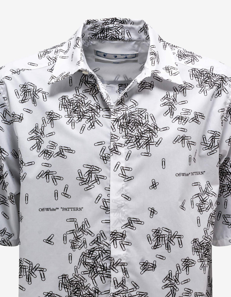 Off-White Off-White White Paperclip Print Shirt