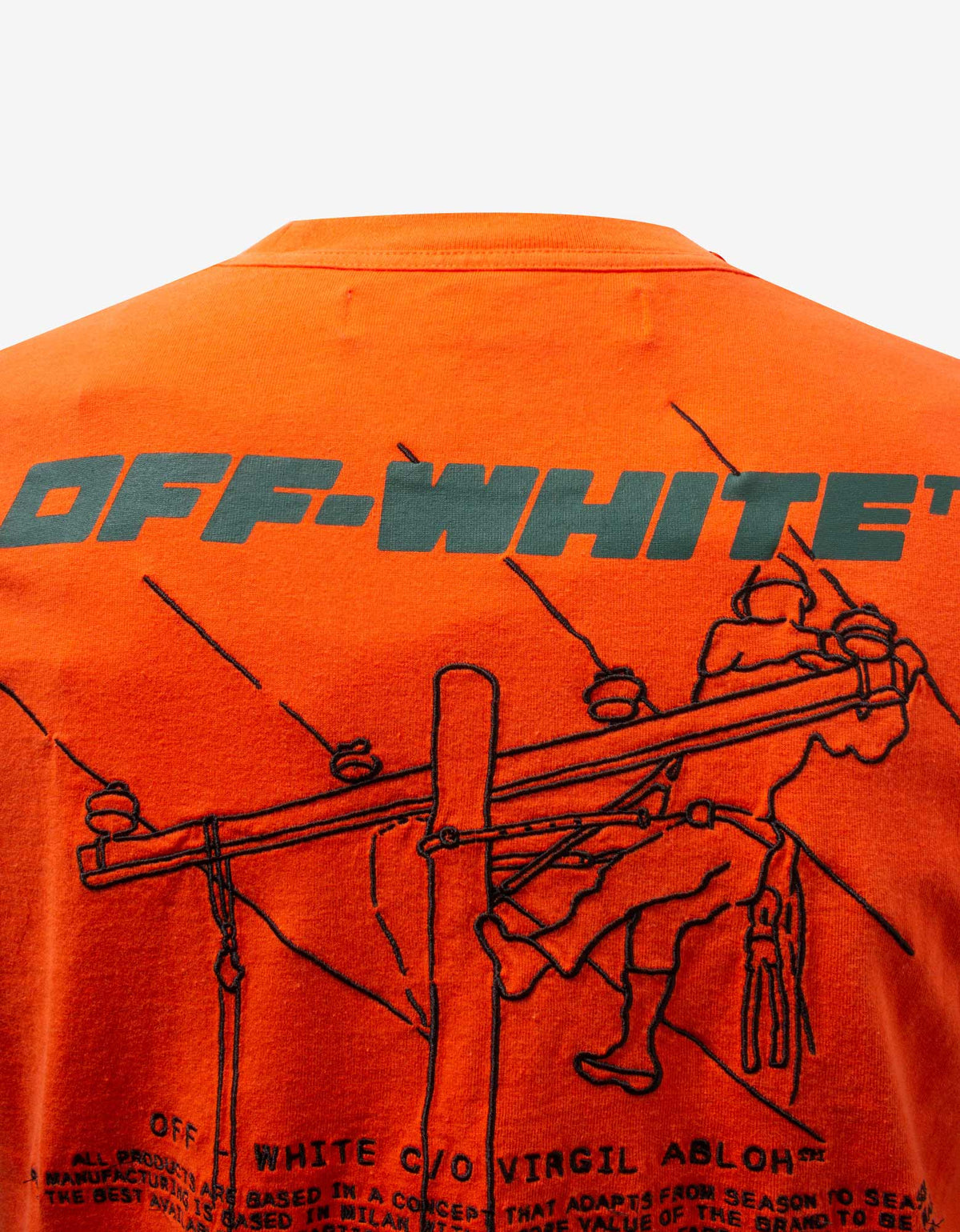 Off-White Orange Trellis Worker T-Shirt