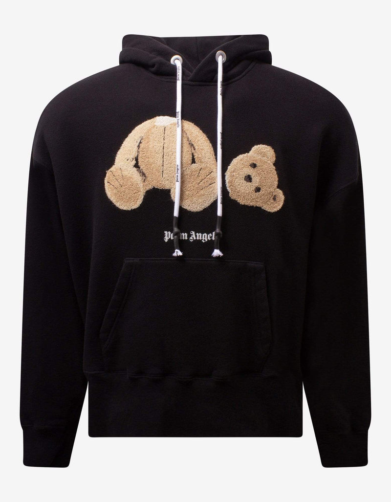 Palm Angels Black Bear Embroidery Hoodie