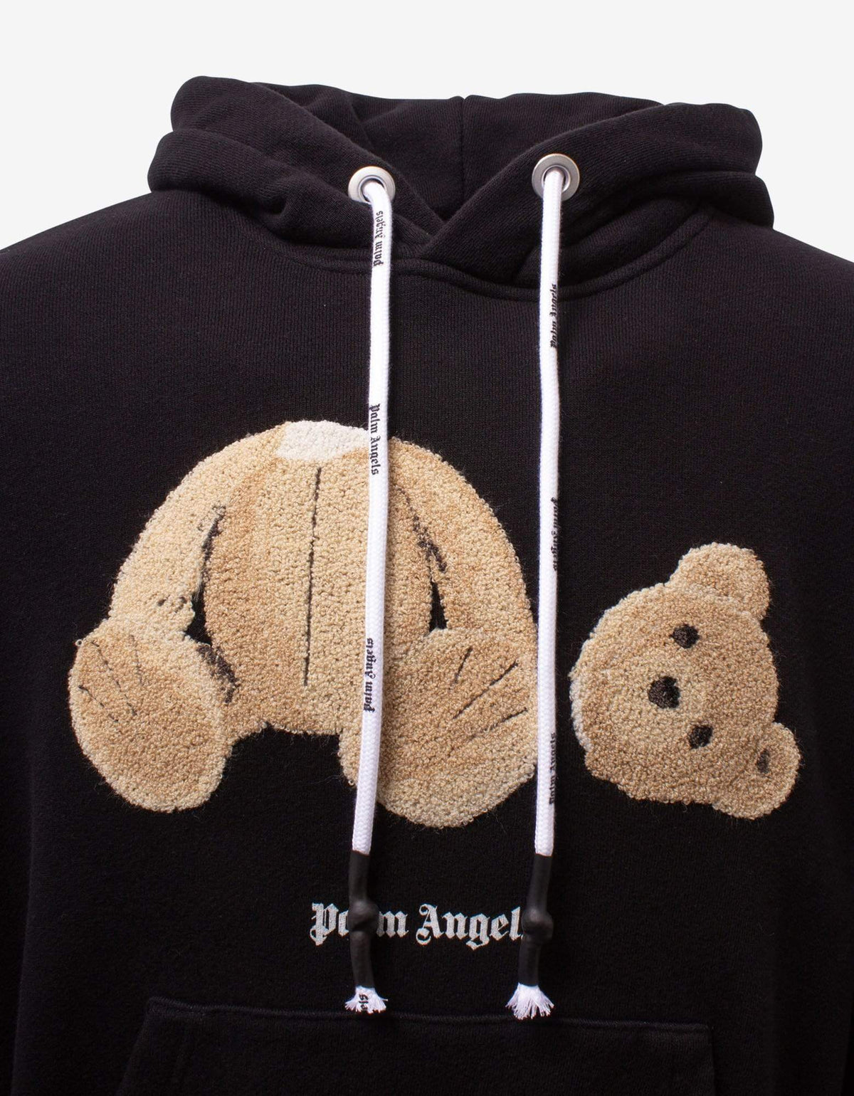 Palm Angels Black Bear Embroidery Hoodie