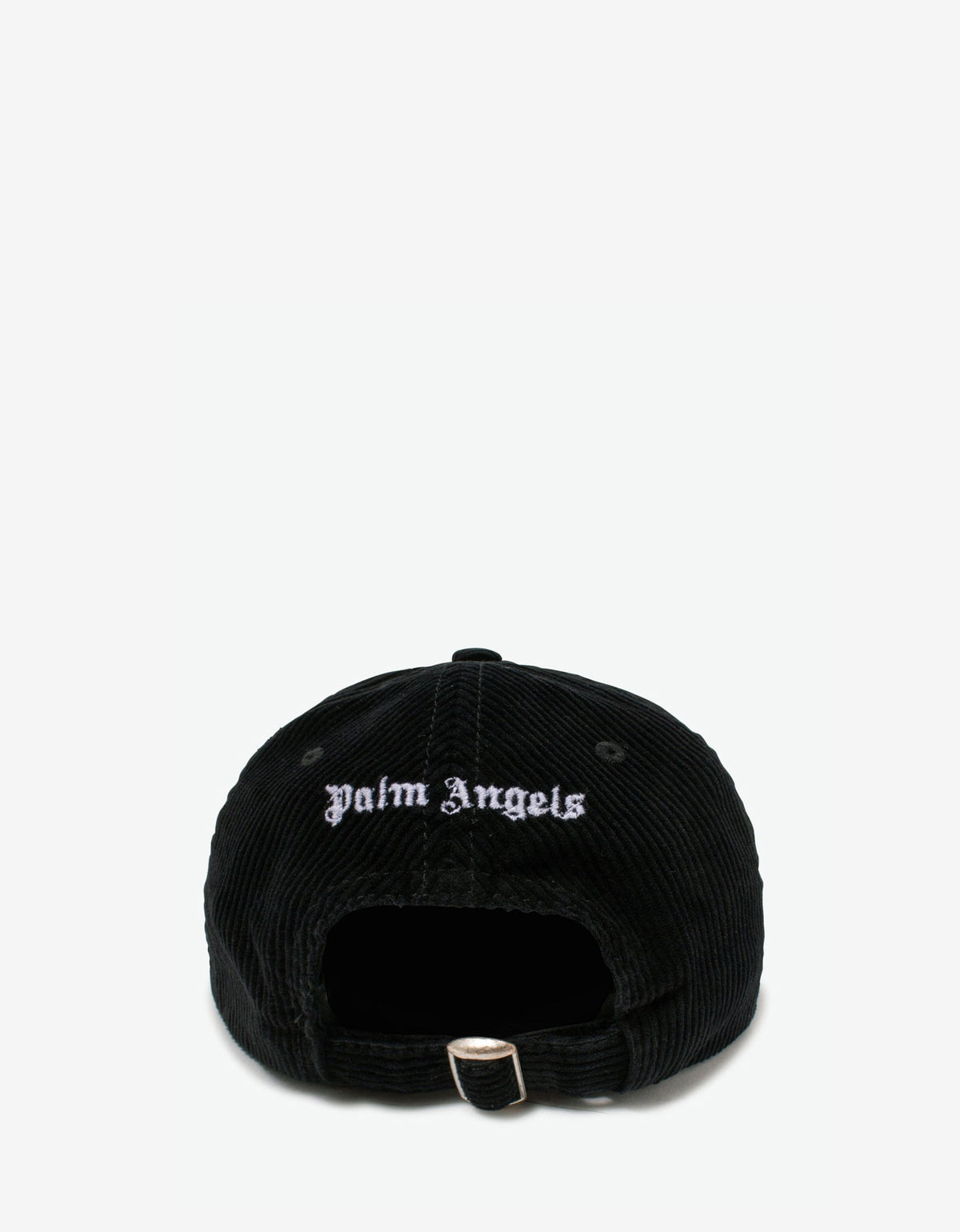 Palm Angels Black Corduroy Logo Baseball Cap