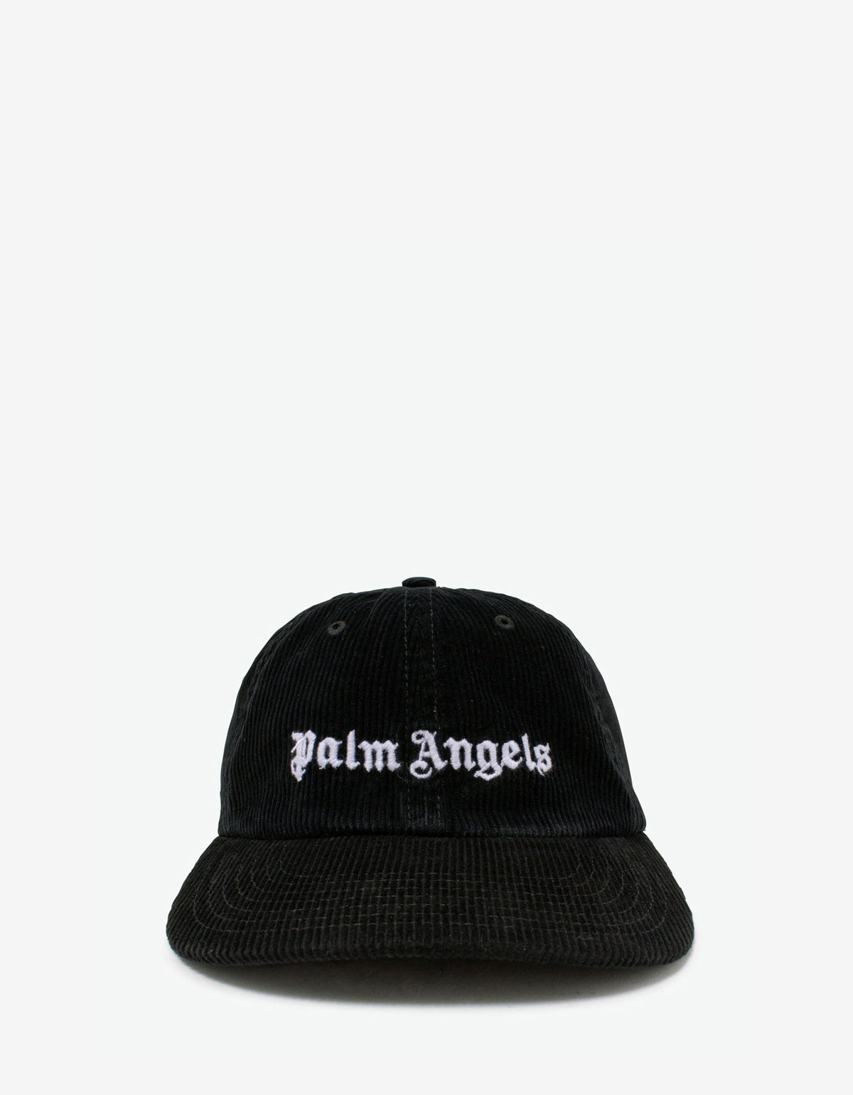 Palm Angels Black Corduroy Logo Baseball Cap