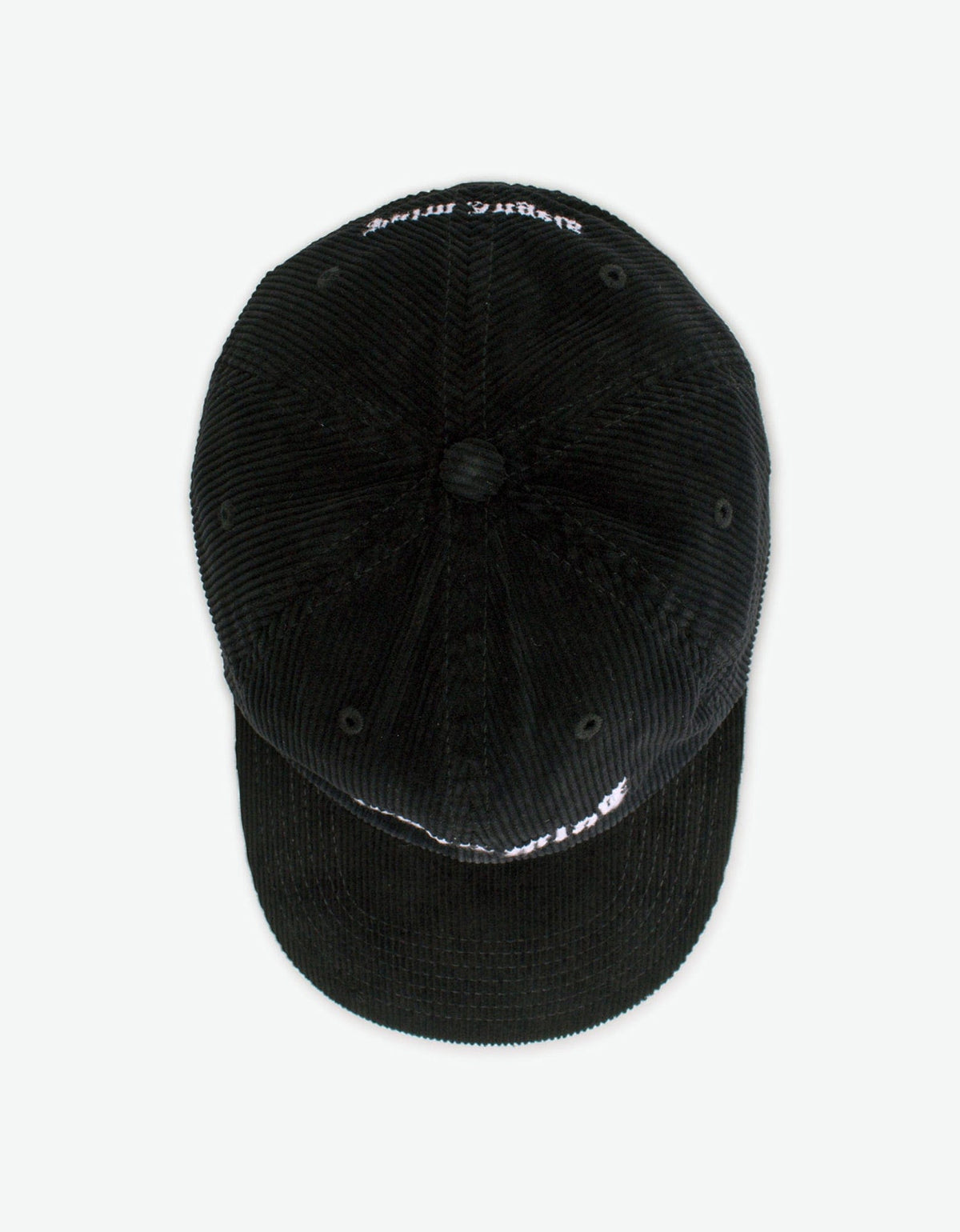 Palm Angels Black Corduroy Logo Baseball Cap