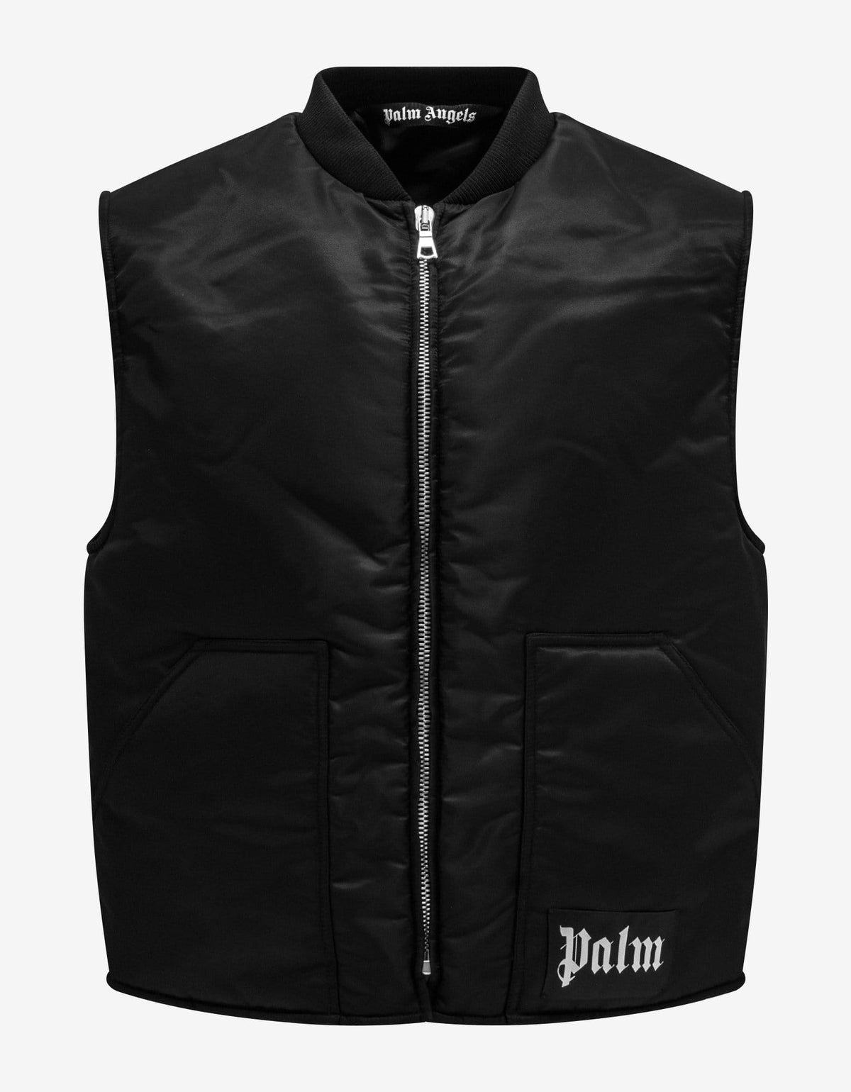 Palm Angels Black Curved Logo Gilet