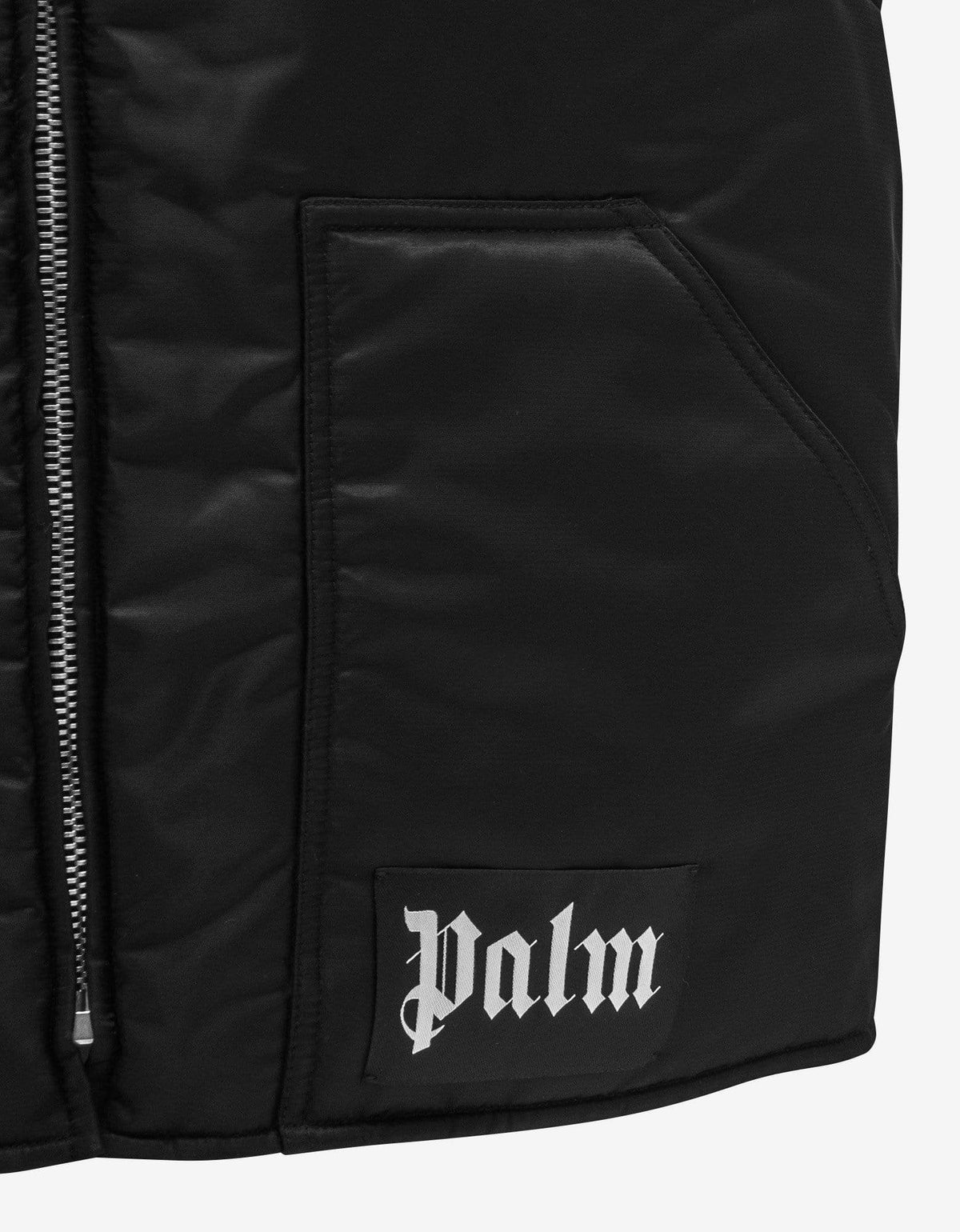 Palm Angels Black Curved Logo Gilet