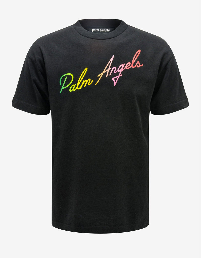 Palm Angels Black Miami Logo Print T-Shirt