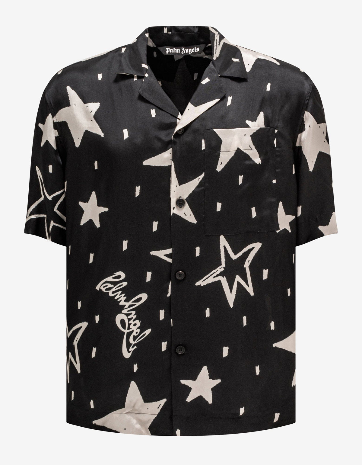 Palm Angels Black Night Sky Bowling Shirt