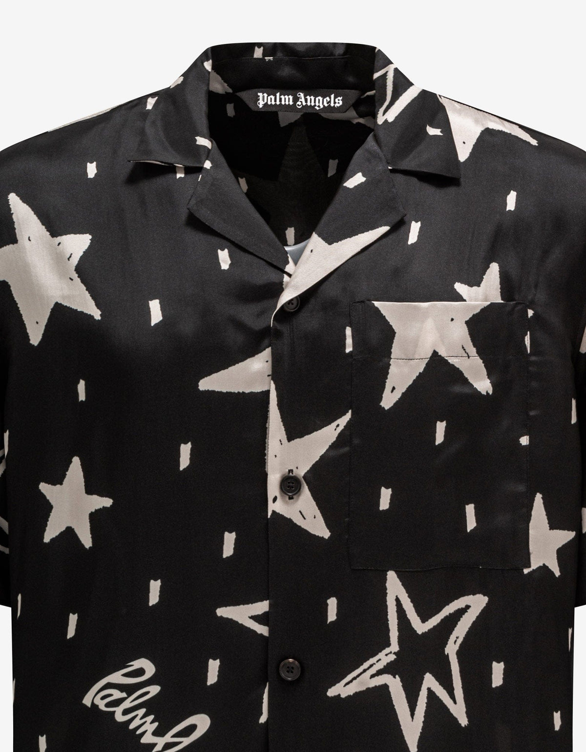 Palm Angels Black Night Sky Bowling Shirt