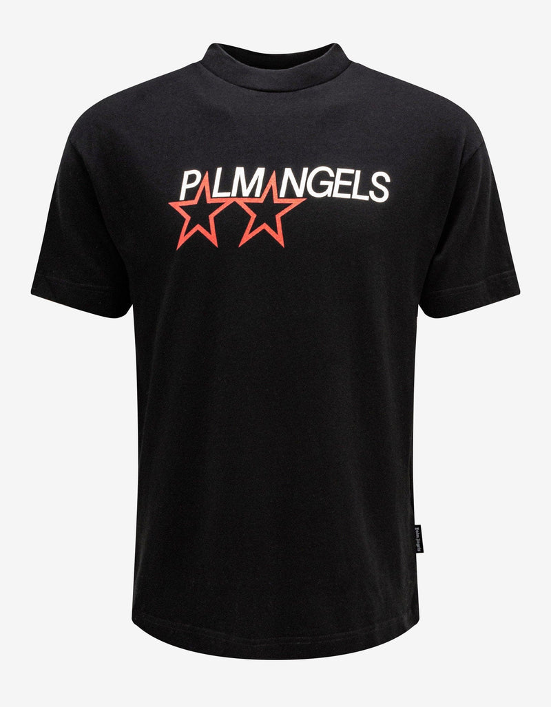 Palm Angels Black Racing Star Print T-Shirt