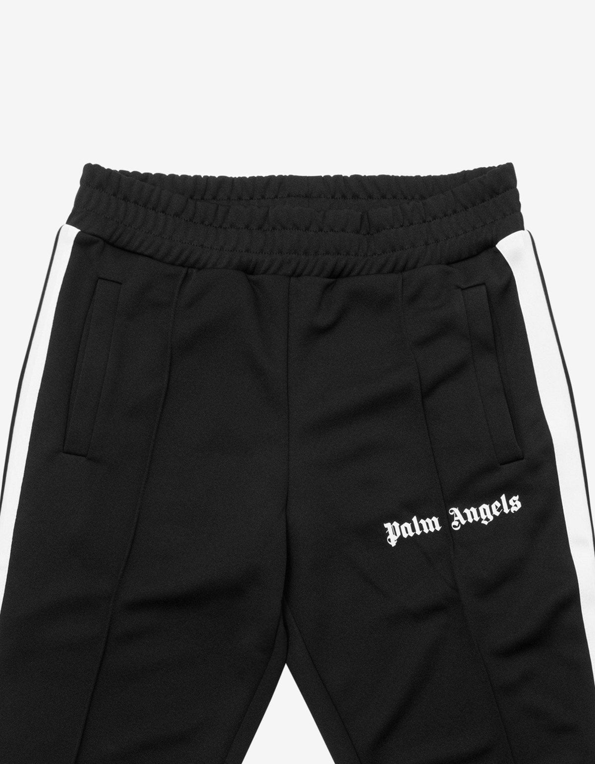 Palm Angels Black Track Pants with Stripes