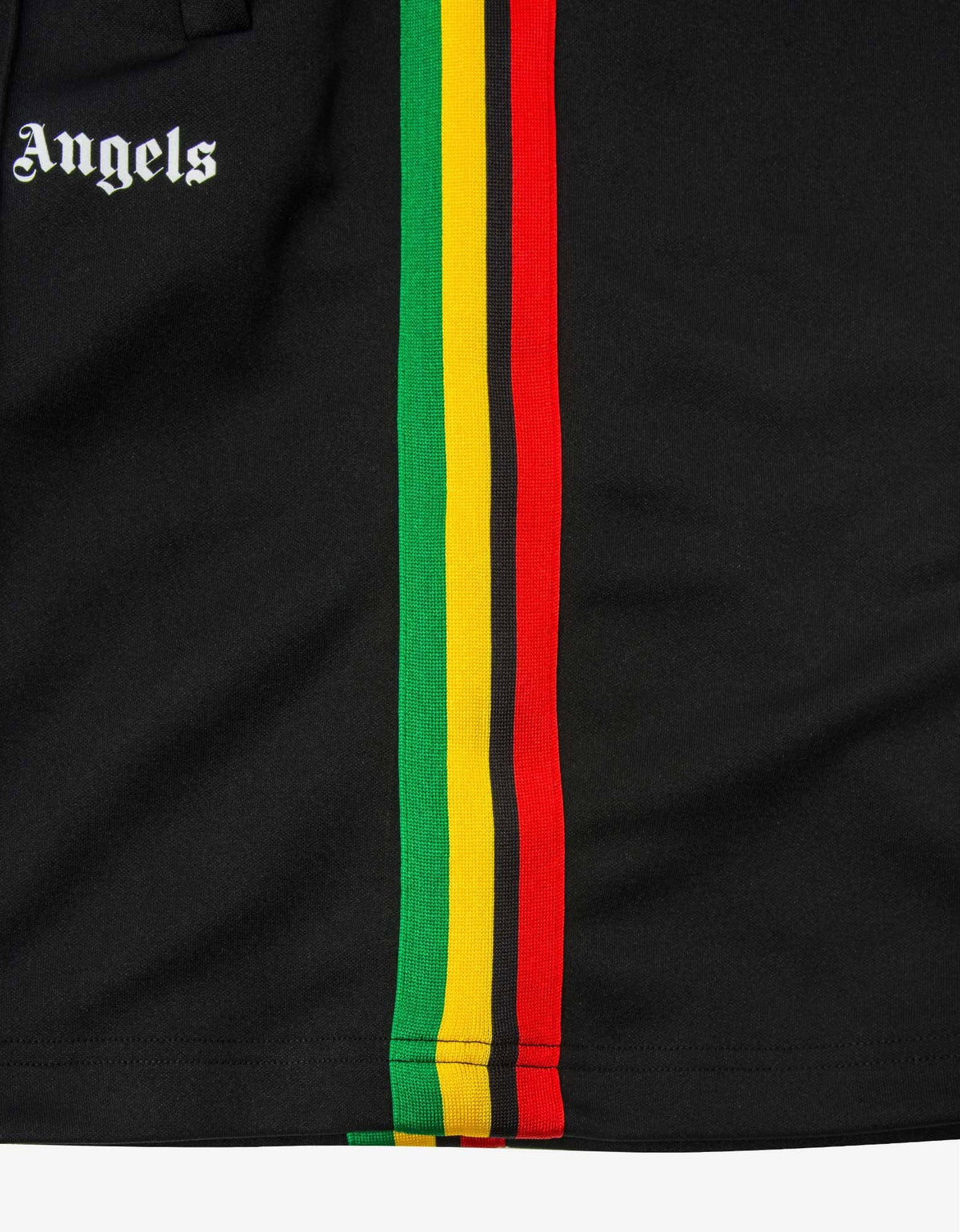 Palm Angels Black Track Shorts with Exodus Stripes