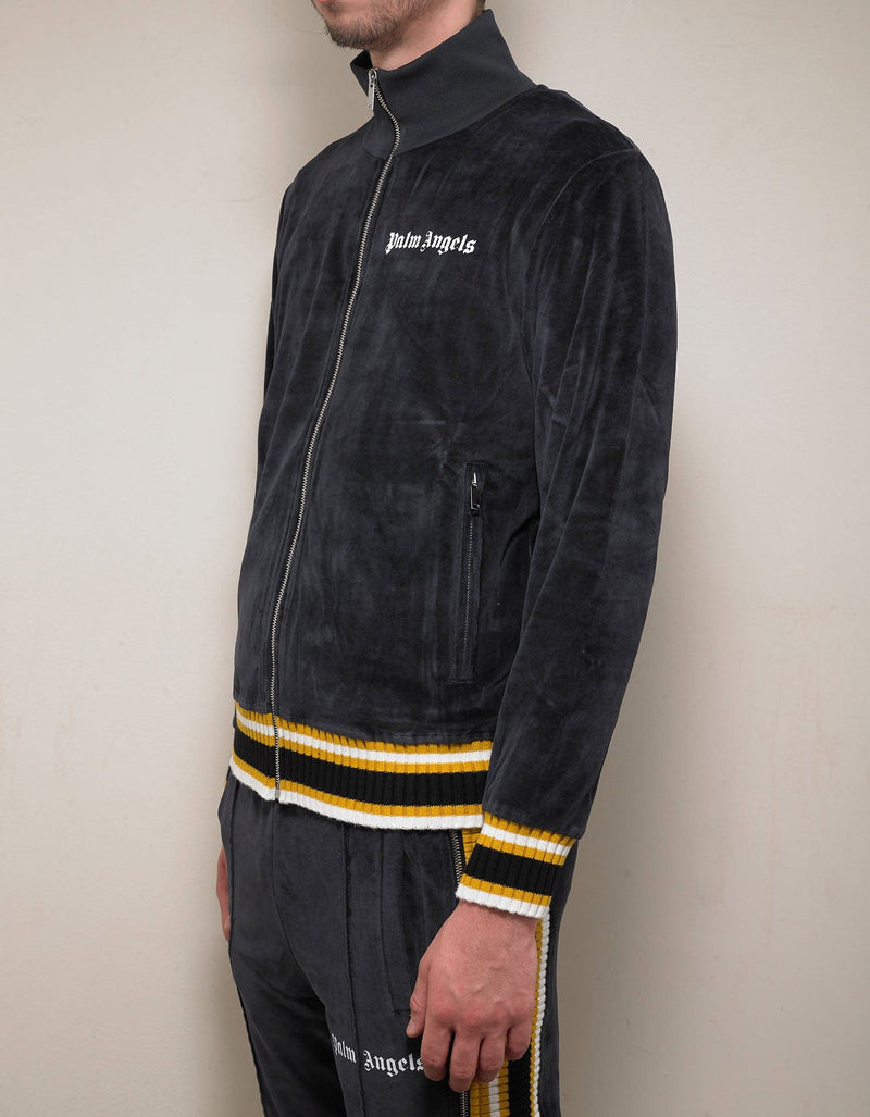 Palm Angels Black & Yellow Chenille Track Jacket