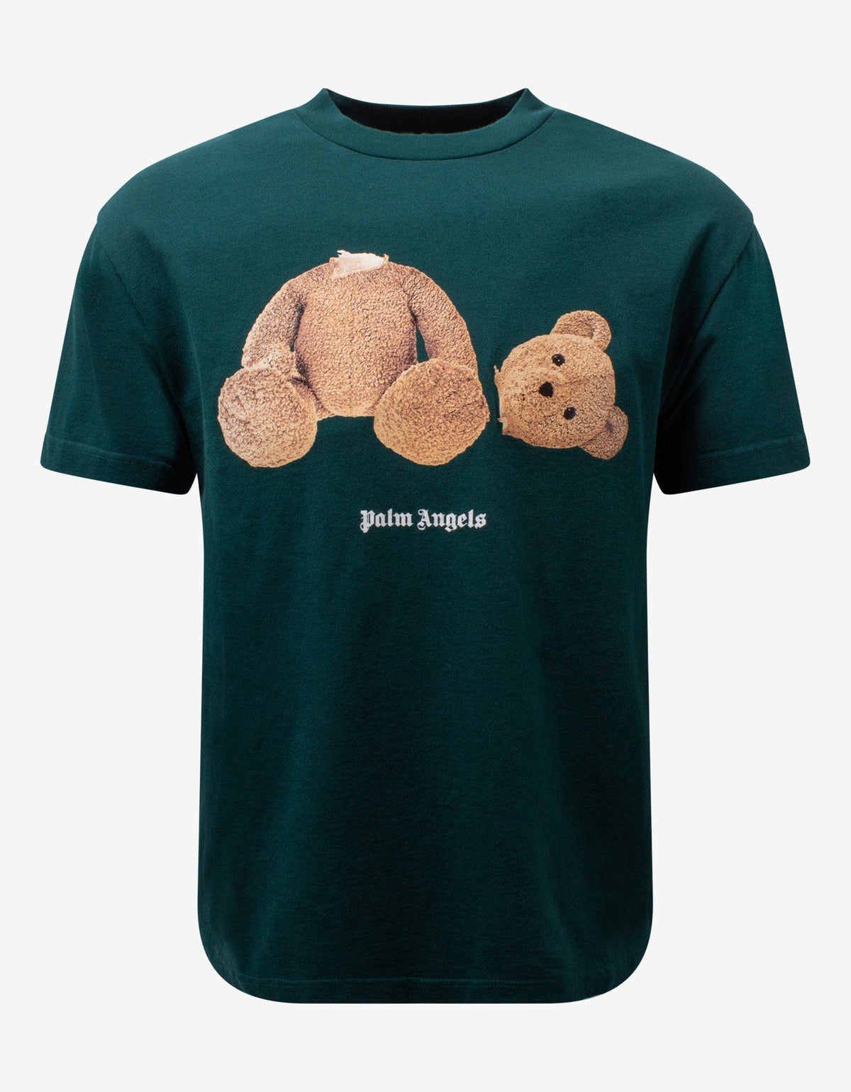 Palm Angels Green Bear Print T-Shirt