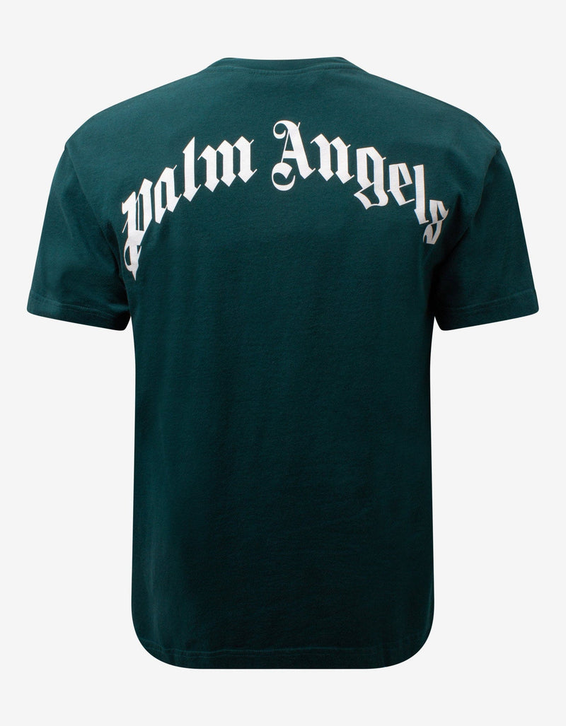 Palm Angels Green Bear Print T-Shirt