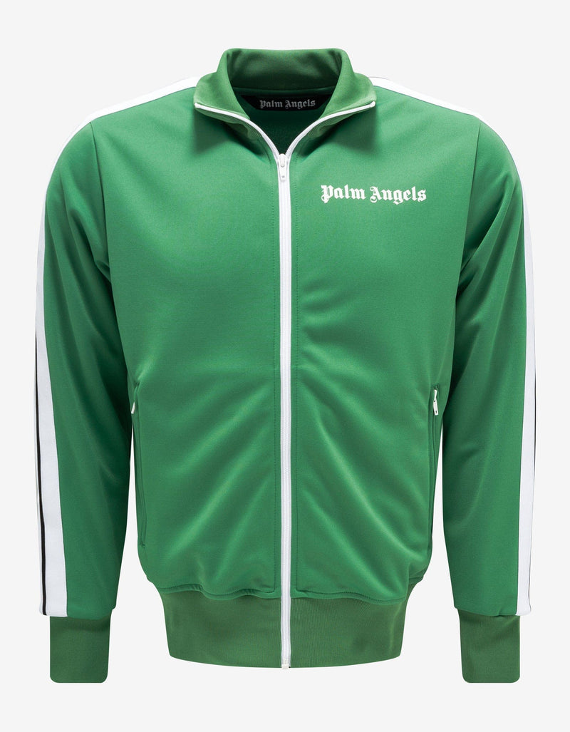 Palm Angels Green Tracksuit with Stripes