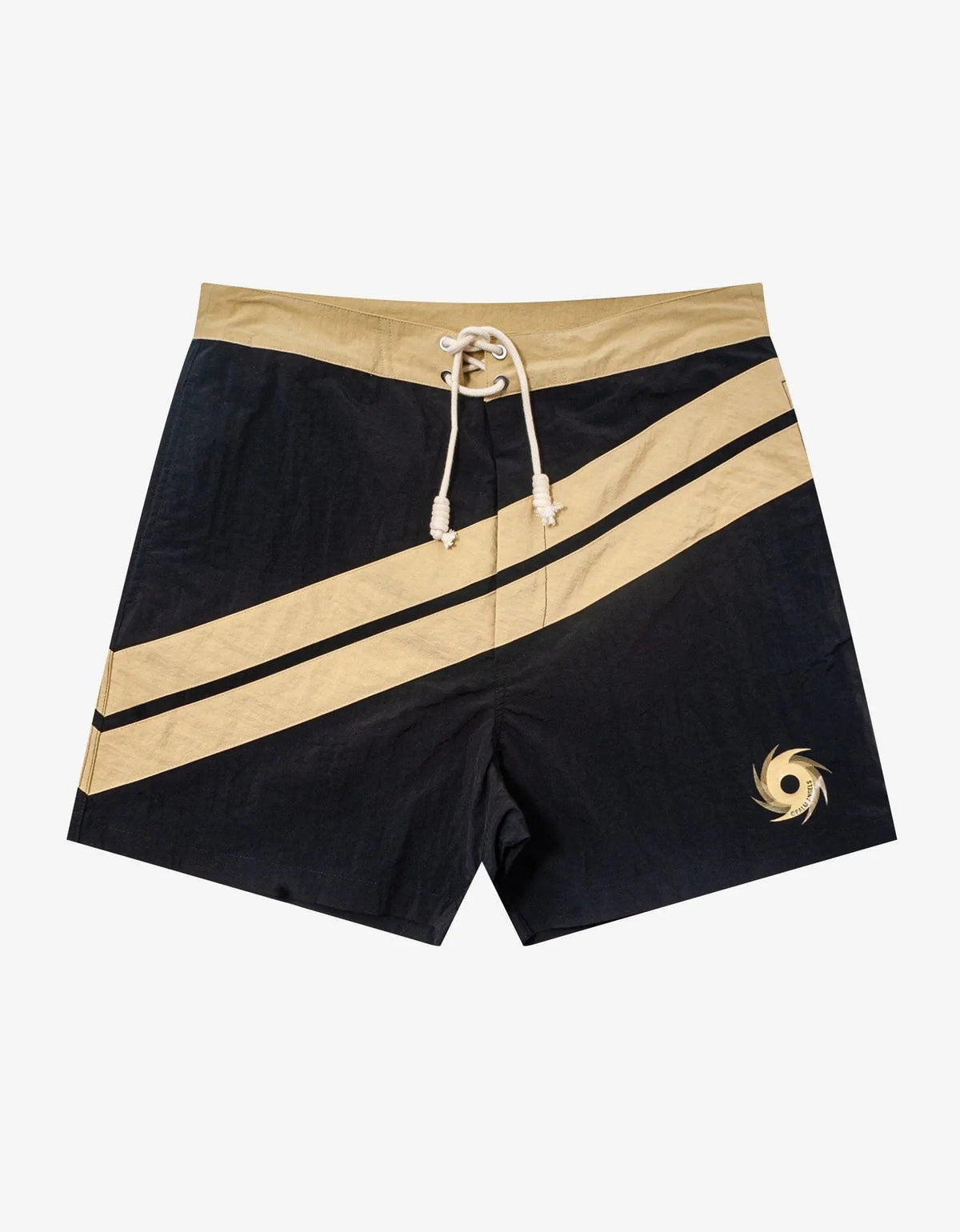 Palm Angels Palm Angels Black Diagonal Surf Swim Shorts