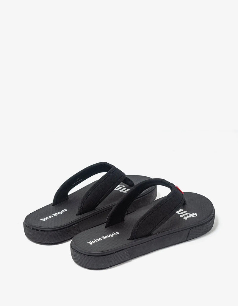 Palm Angels Palm Angels Black Logo Flip Flop Sandals