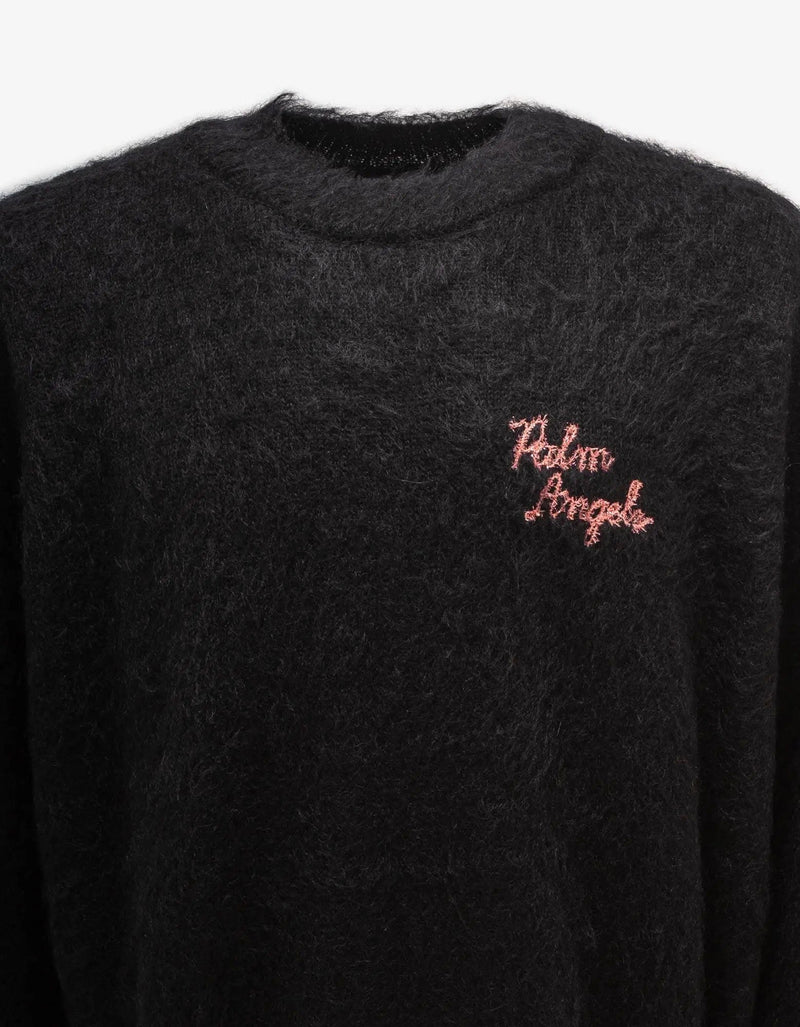 Palm Angels Palm Angels Black Sprayed Palm Intarsia Sweater