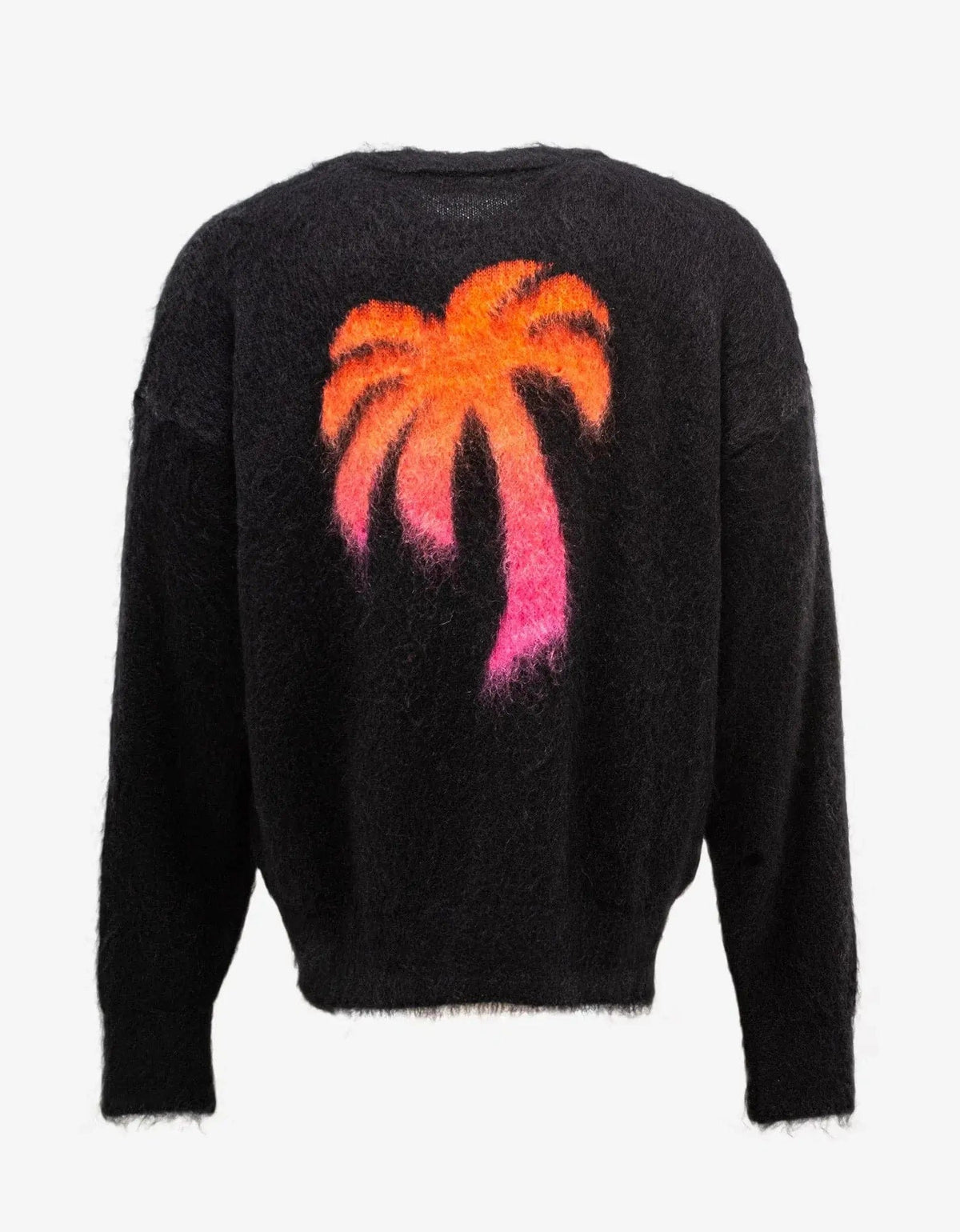 Palm Angels Palm Angels Black Sprayed Palm Intarsia Sweater