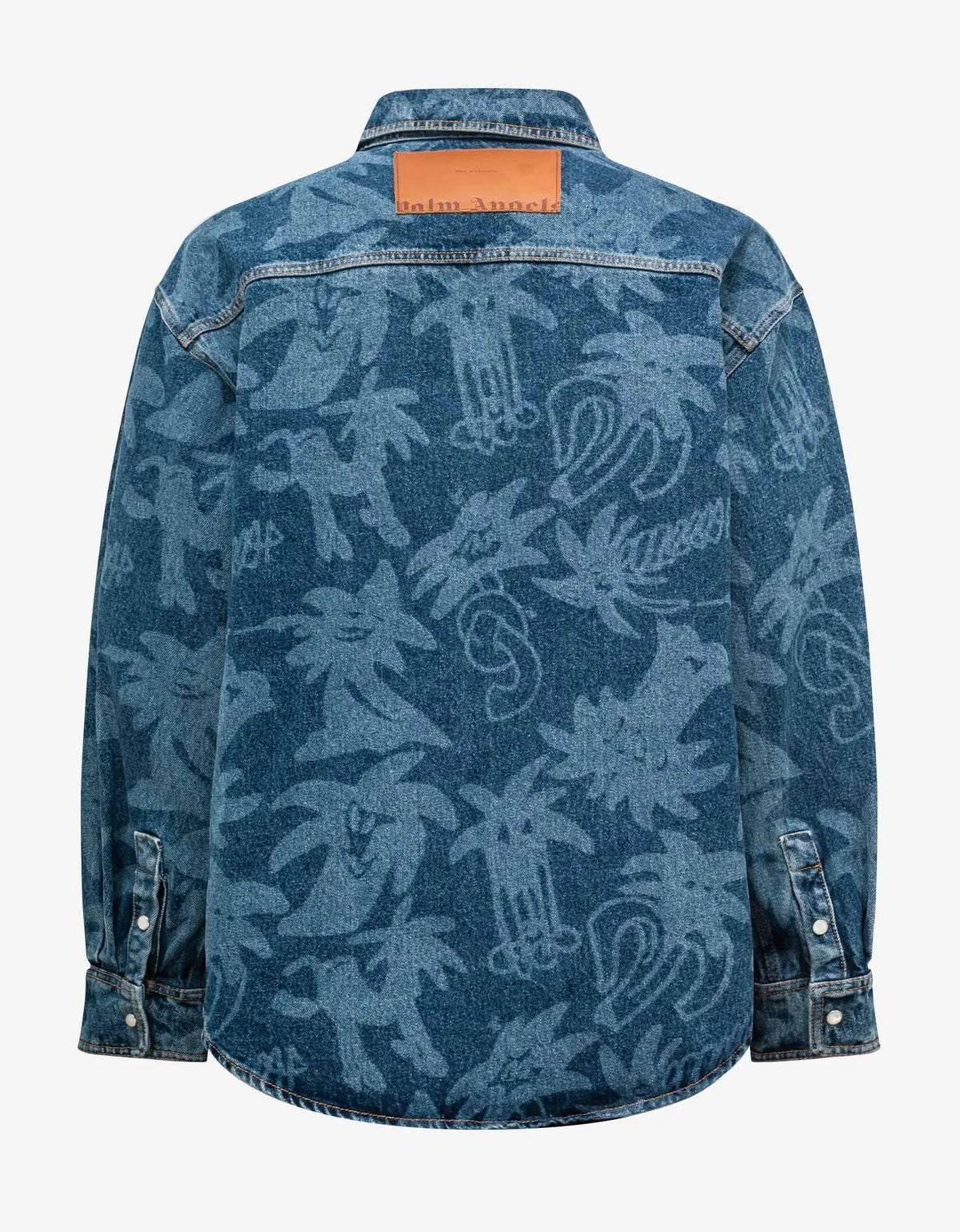 Palm Angels Palm Angels Blue Palmity All-over Laser Denim Shirt