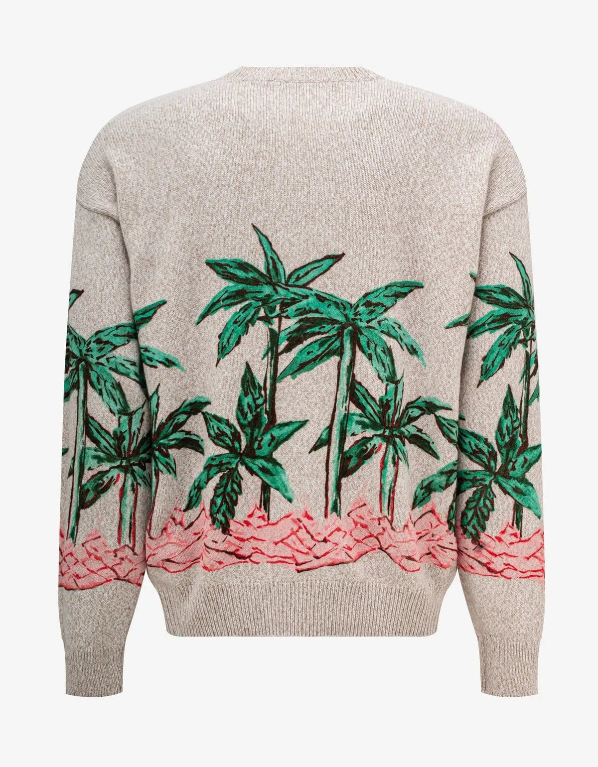 Palm Angels Palm Angels Cream Palms Row Printed Sweater