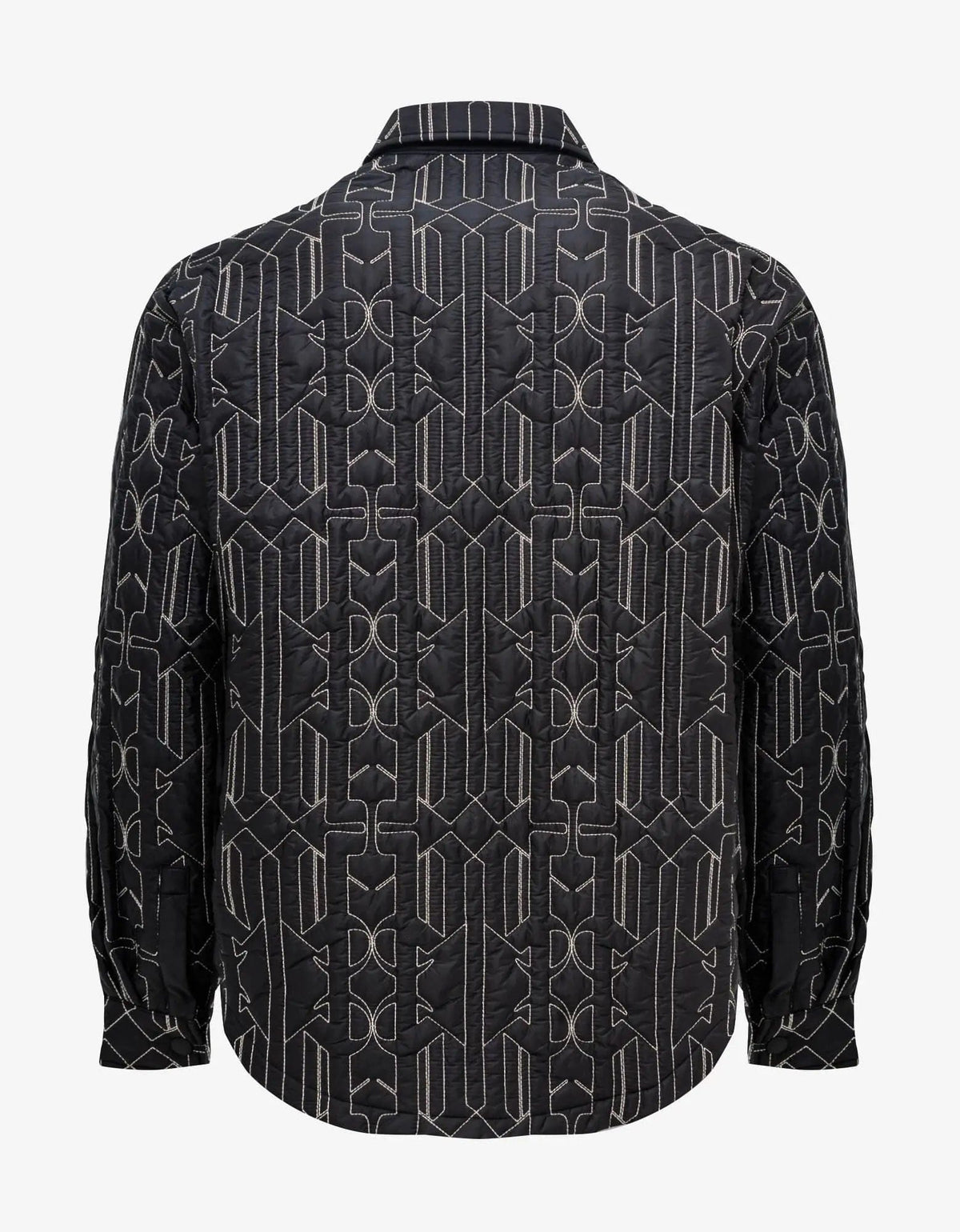 Palm Angels Palm Angels Grey All-over Monogram Overshirt