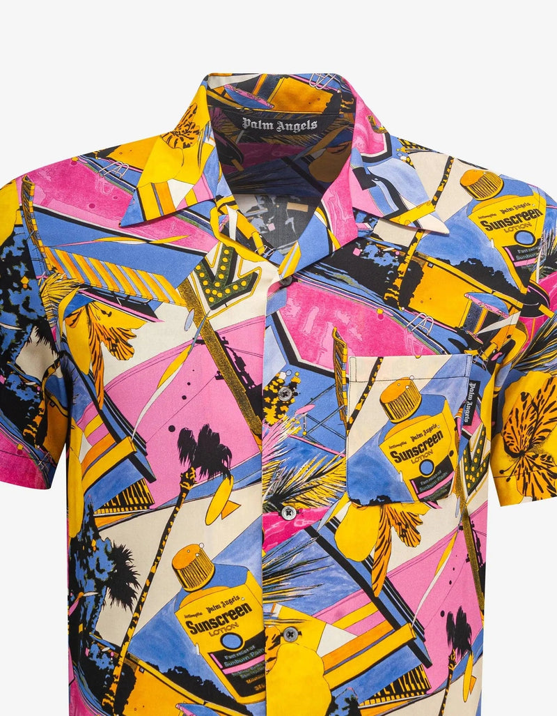 Palm Angels Palm Angels Miami Mix Print Bowling Shirt