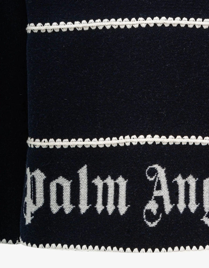 Palm Angels Palm Angels Navy Blue PA Monogram Stripe Sweater