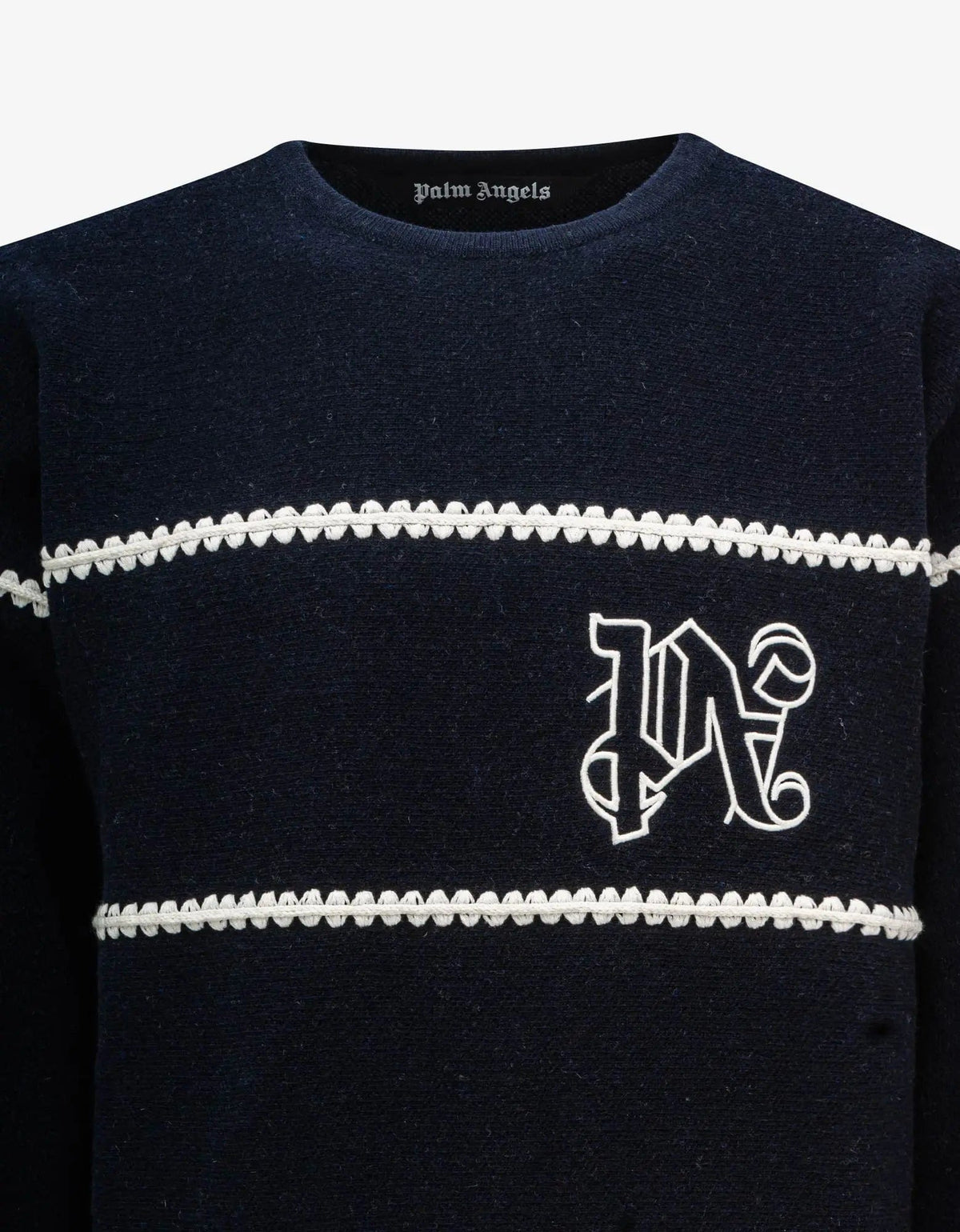 Palm Angels Palm Angels Navy Blue PA Monogram Stripe Sweater