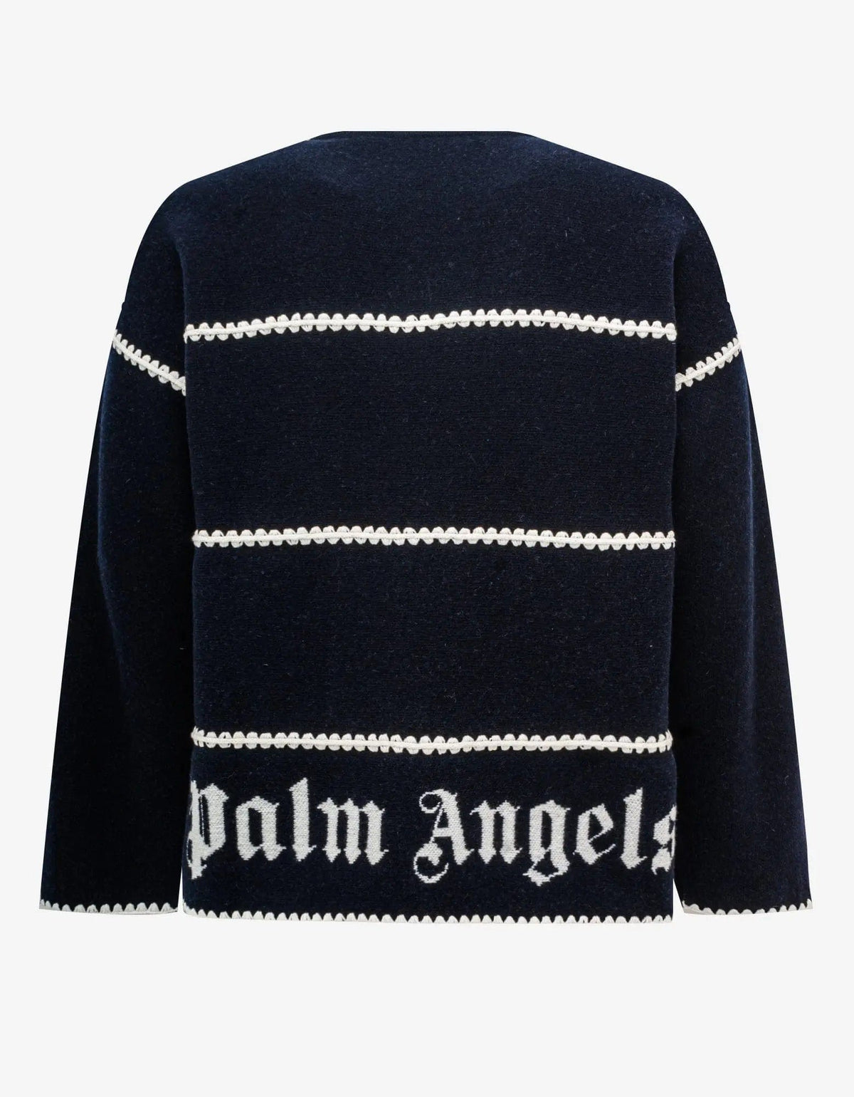 Palm Angels Palm Angels Navy Blue PA Monogram Stripe Sweater