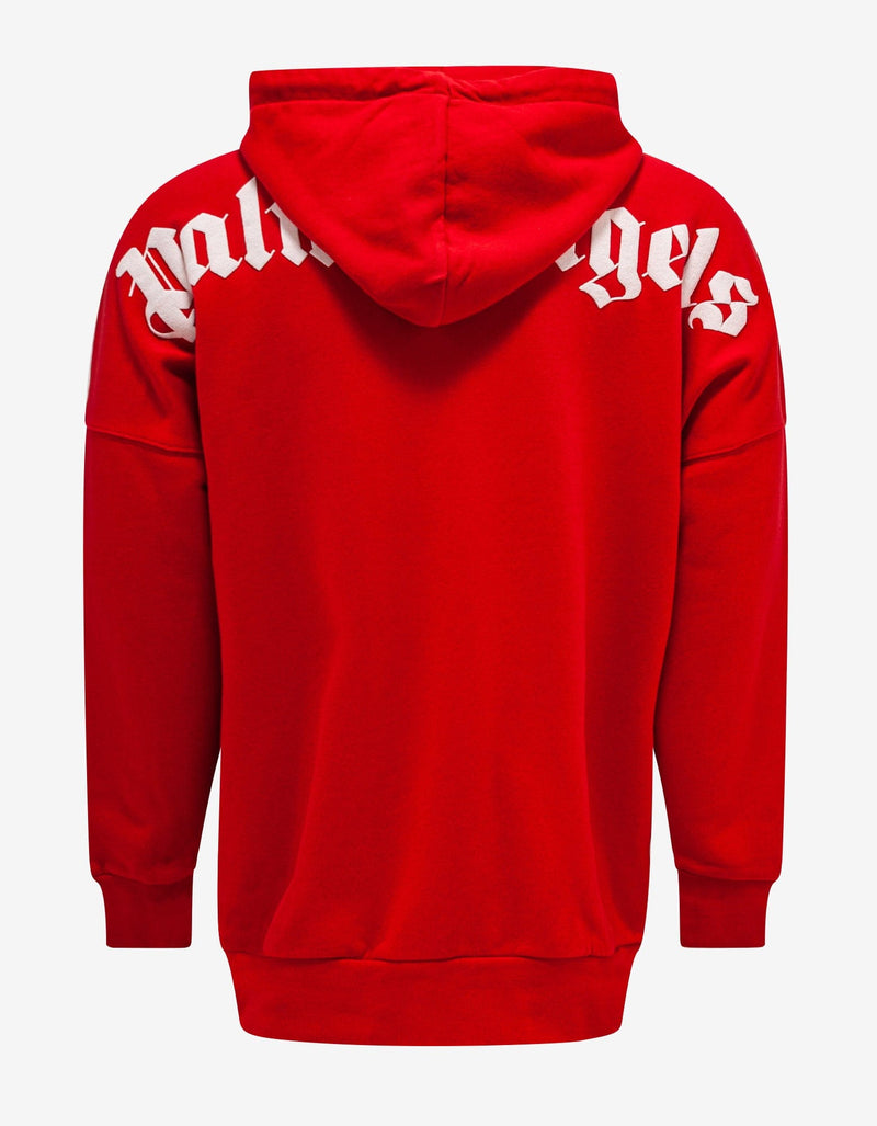 Palm Angels Red Classic Logo Oversized Hoodie