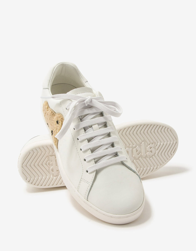 Palm Angels White New Teddy Bear Tennis Trainers