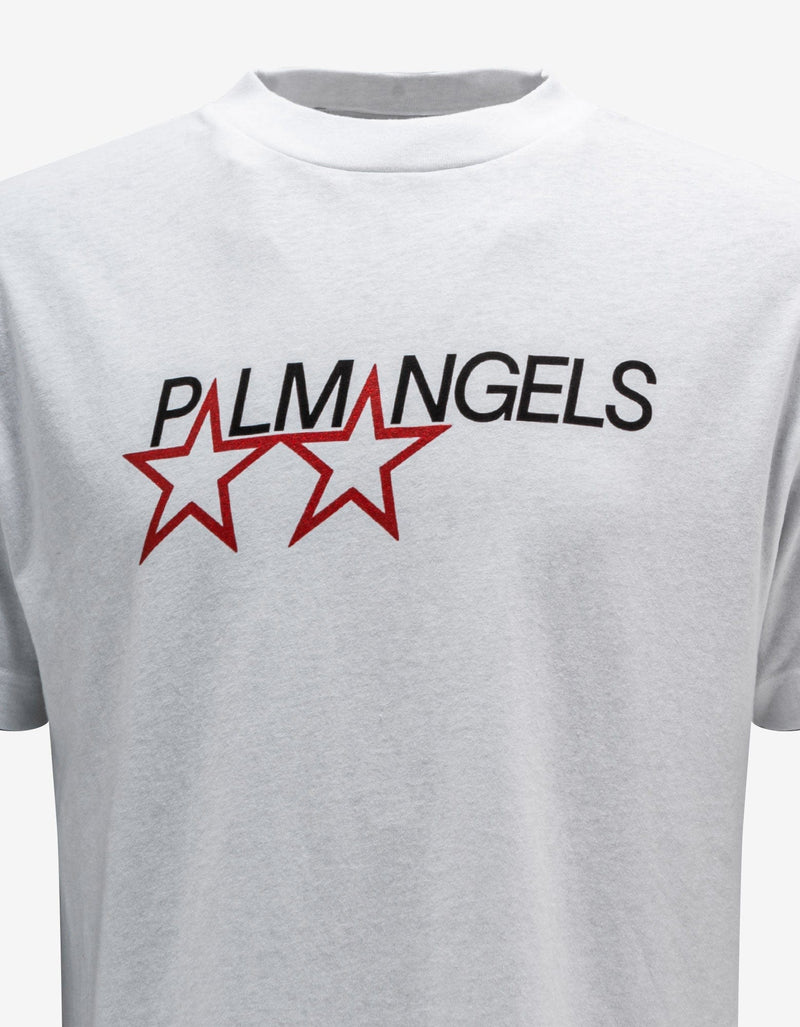 Palm Angels White Racing Star Print T-Shirt