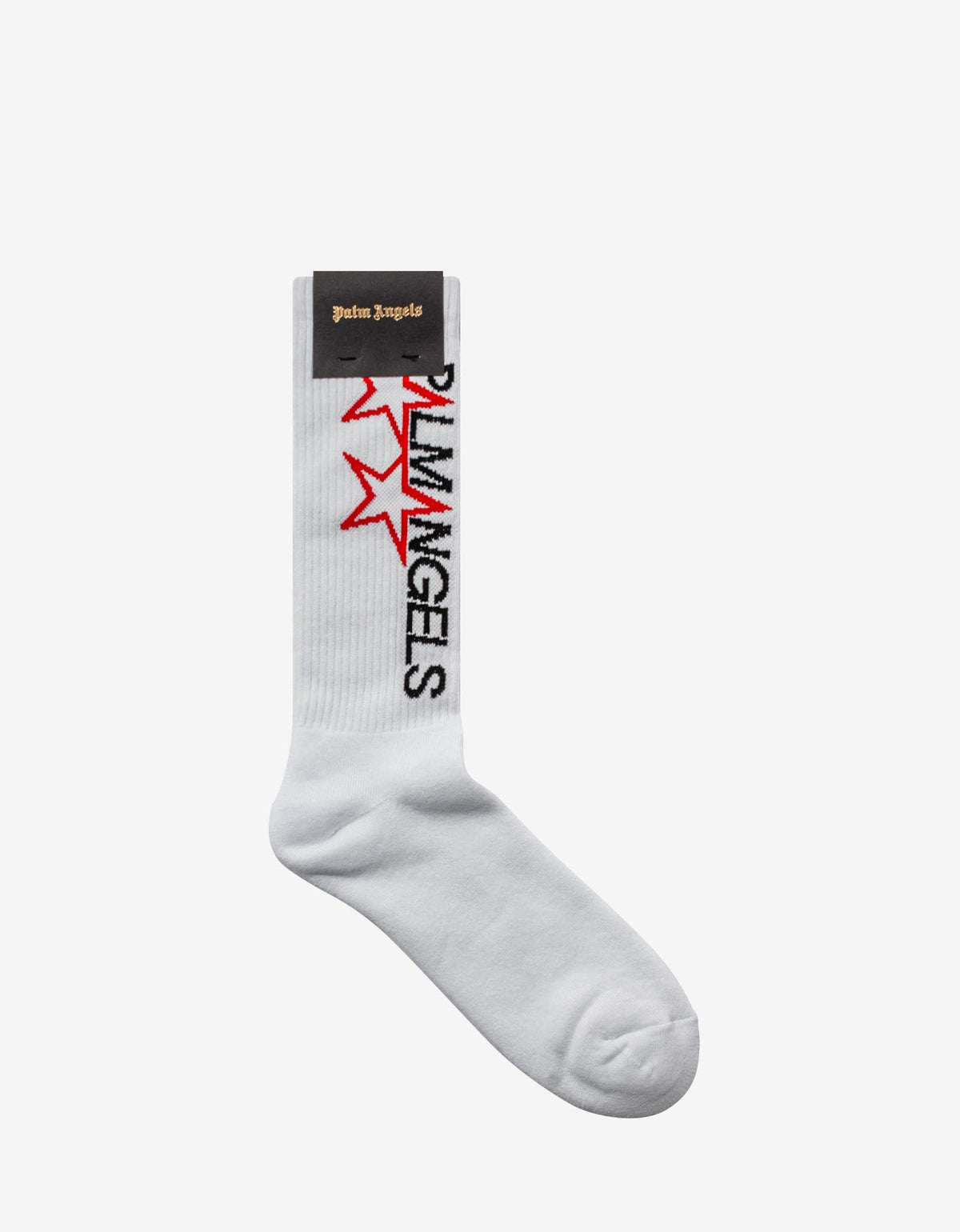 Palm Angels White Racing Star Socks