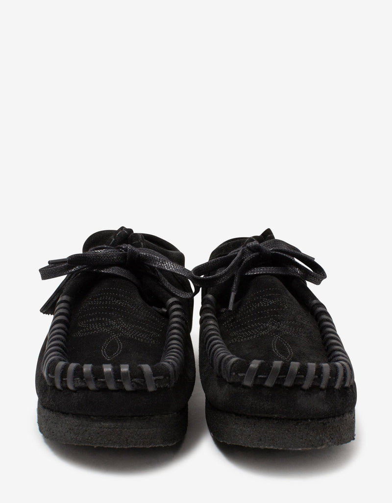 Palm Angels x Clarks Black Suede Fringed Wallabee Shoes