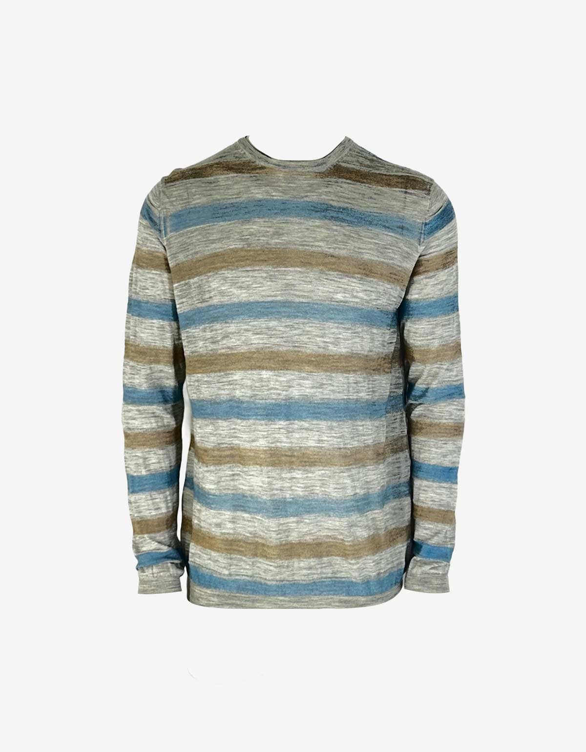 Prada Fine Gauge Crew Neck Knitwear With Multi Colour Stripes