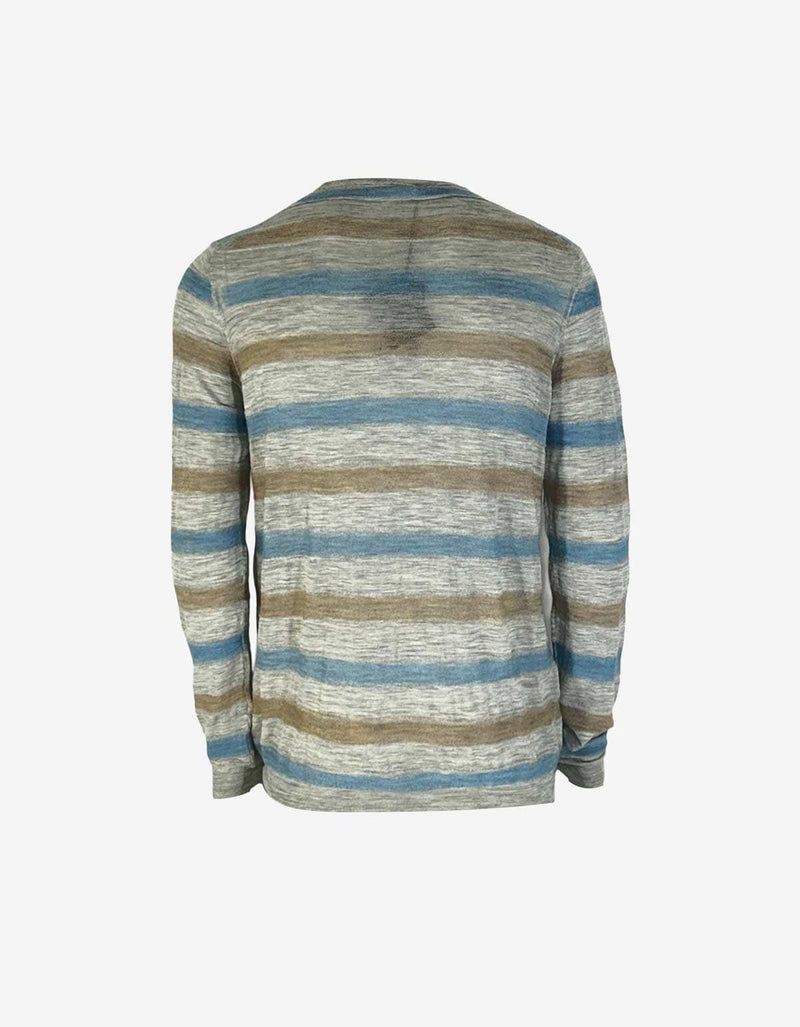 Prada Fine Gauge Crew Neck Knitwear With Multi Colour Stripes