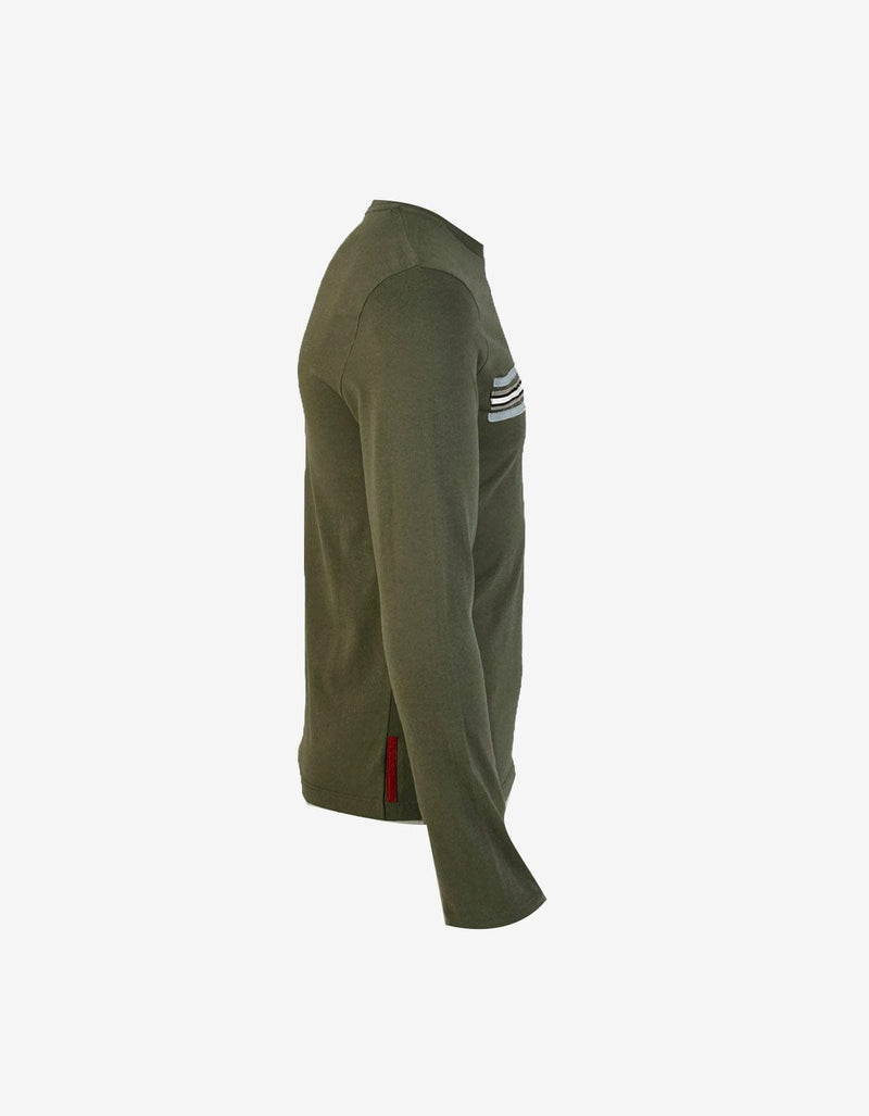 Prada Linea Rossa Green Long Sleeve T-Shirt