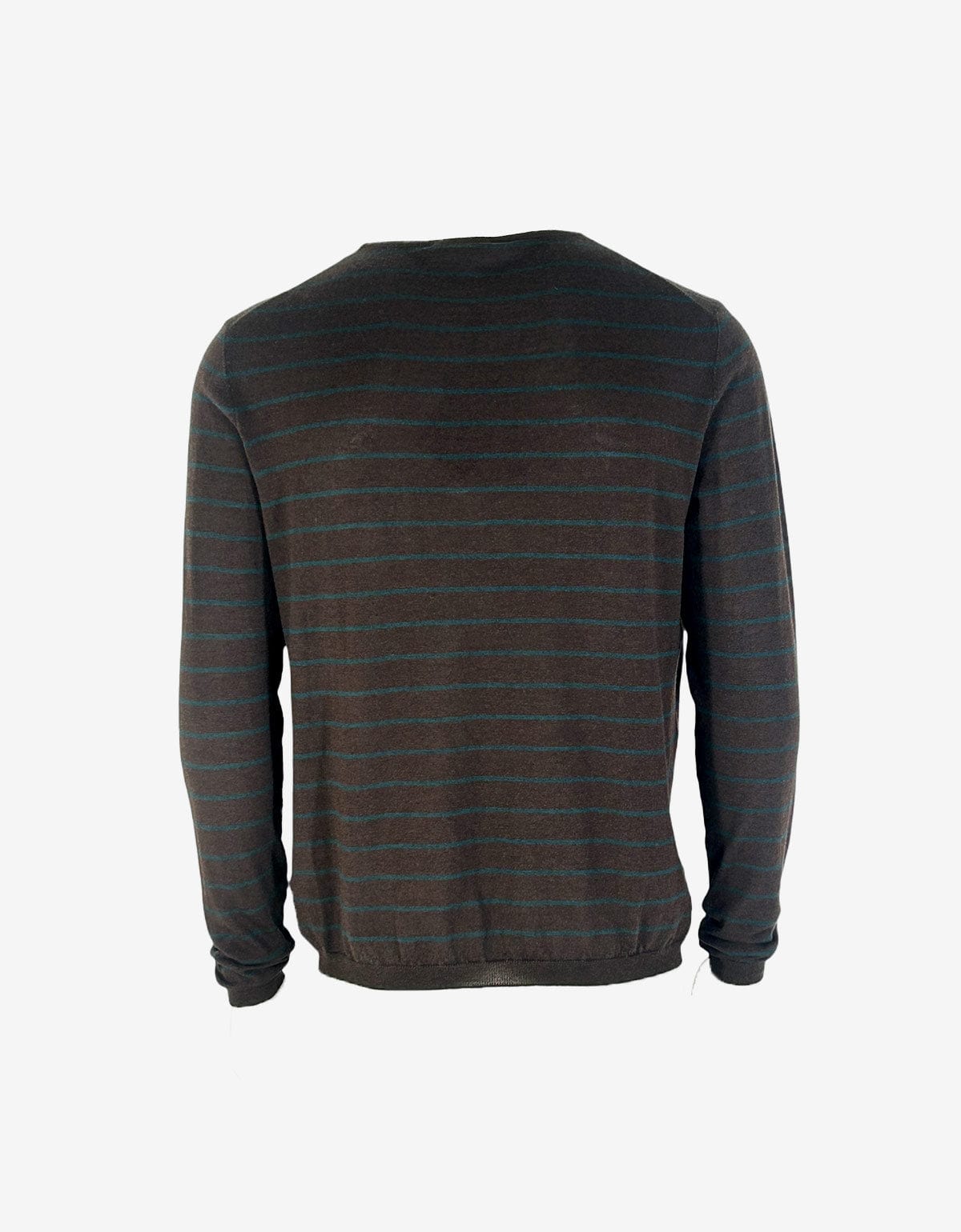 Prada Silk Mix Crew Neck Striped Fine Gauge Knit Jumper